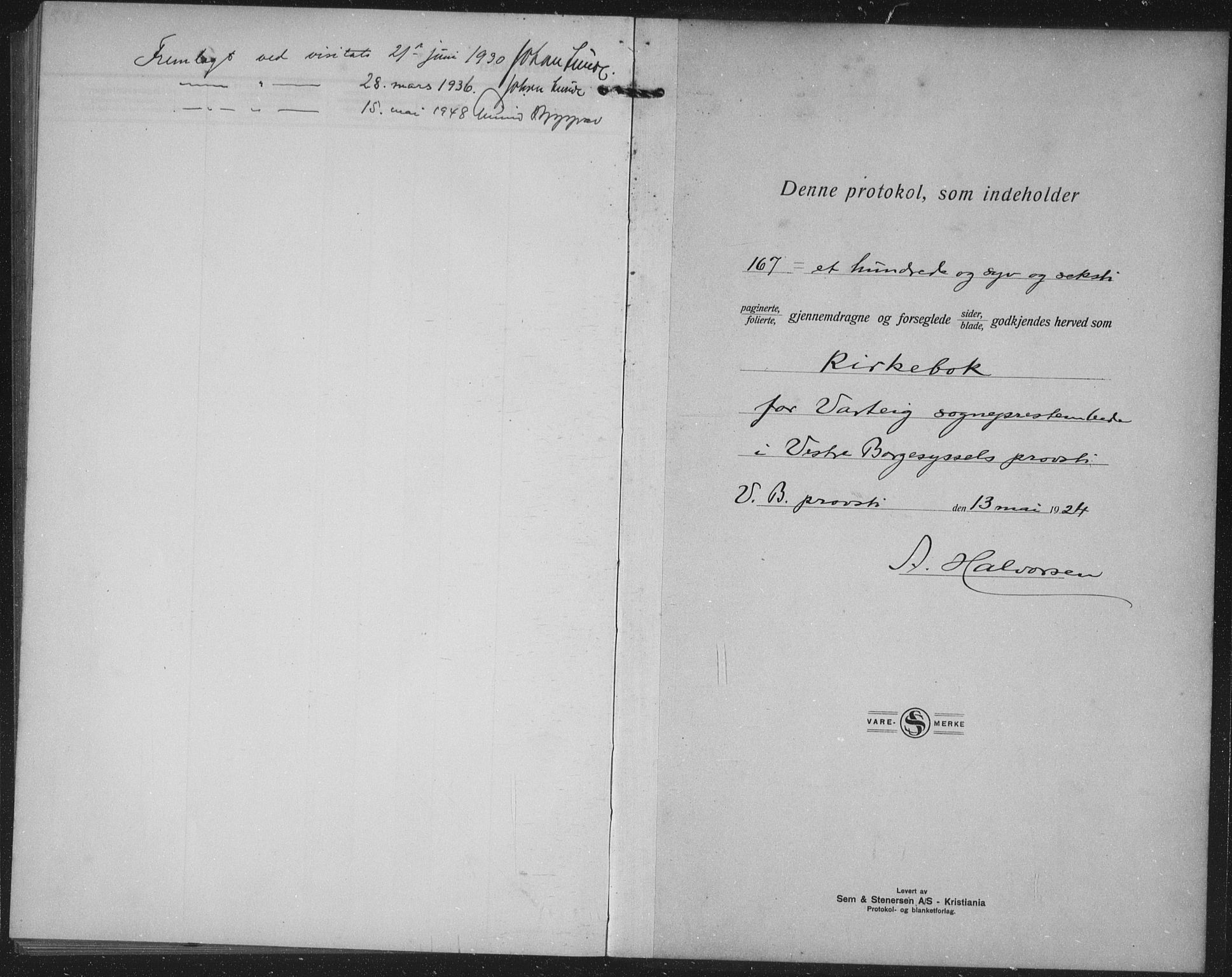 Varteig prestekontor Kirkebøker, SAO/A-10447a/G/Ga/L0002: Parish register (copy) no. 2, 1924-1941