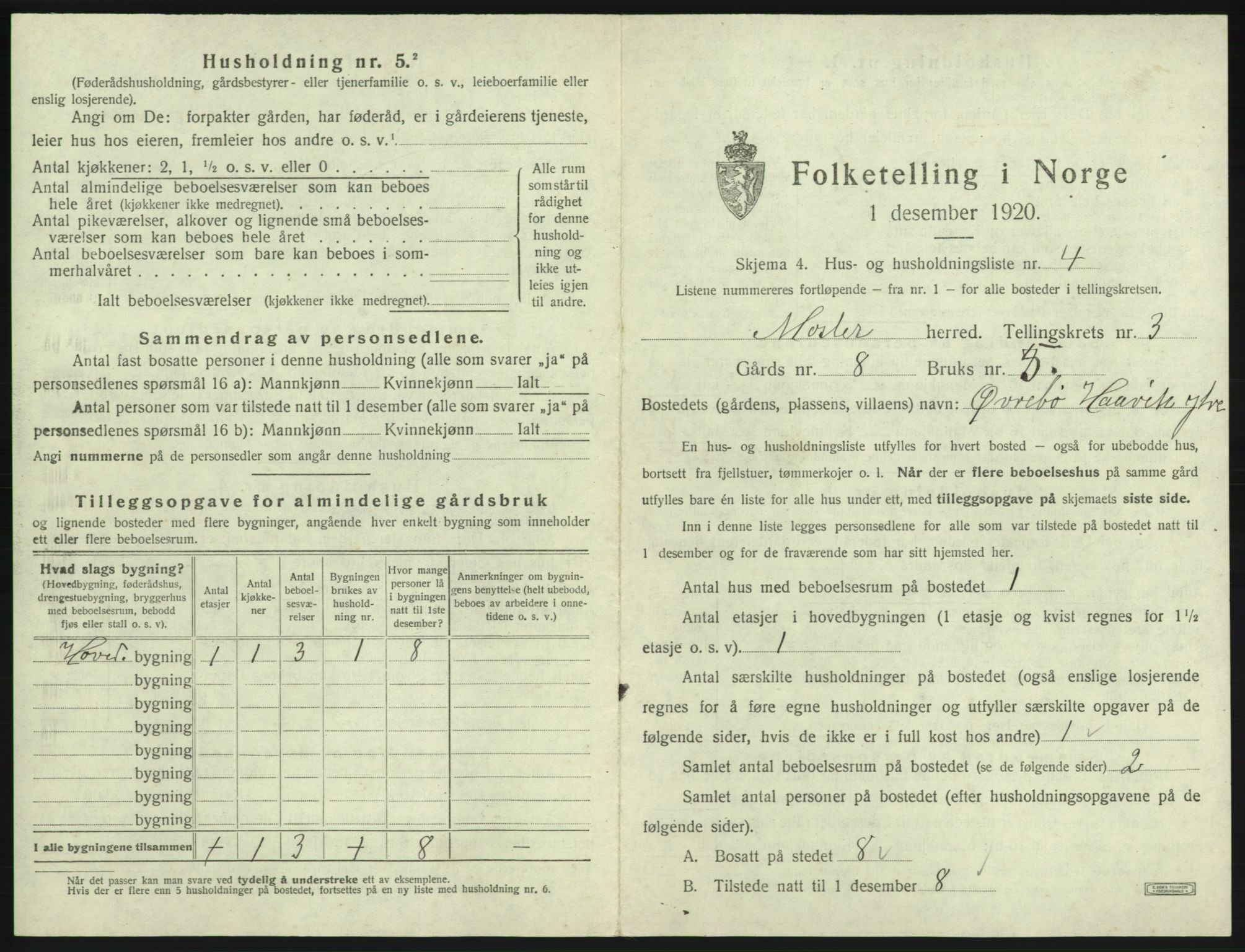 SAB, 1920 census for Moster, 1920, p. 120