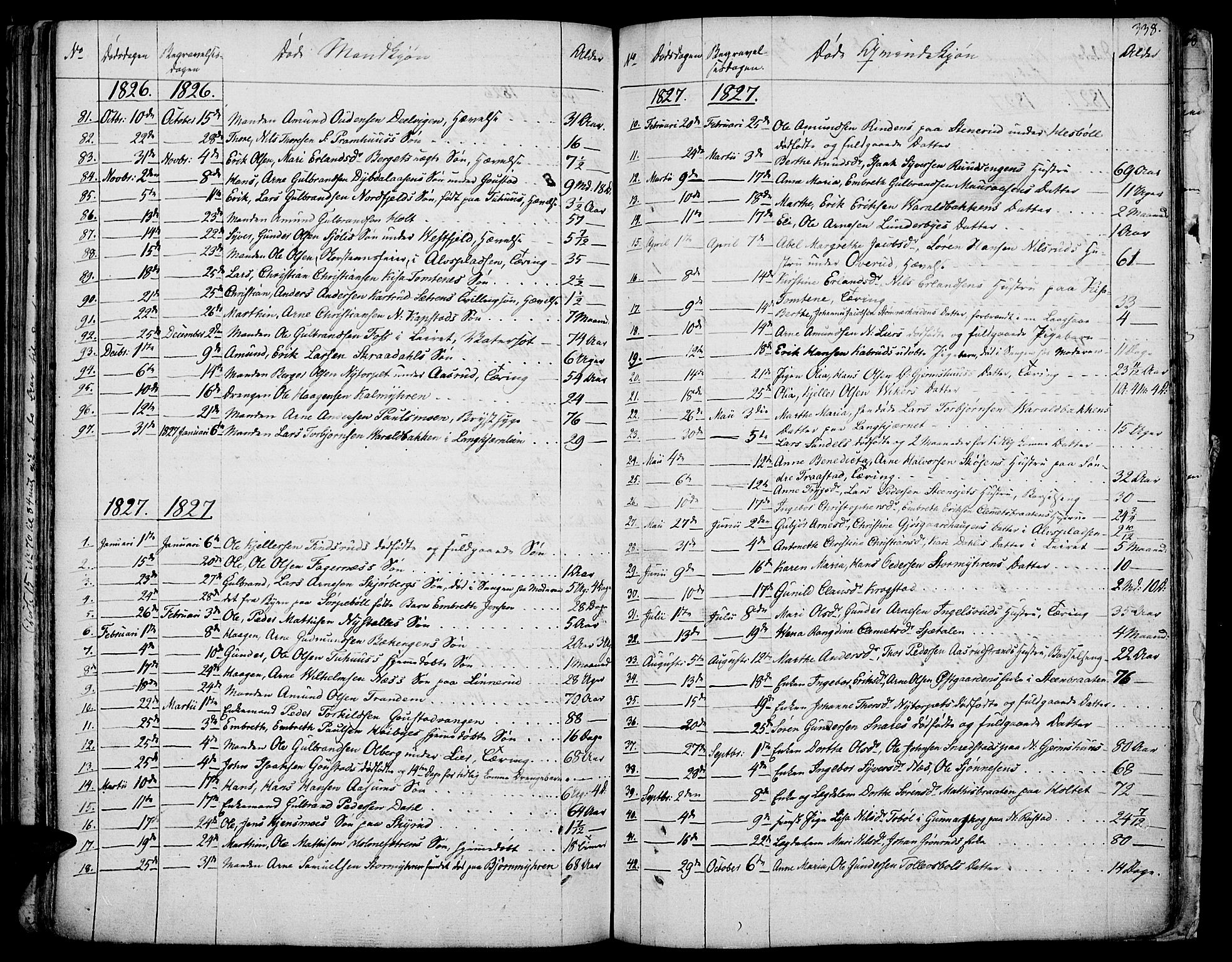 Vinger prestekontor, SAH/PREST-024/H/Ha/Haa/L0007: Parish register (official) no. 7, 1826-1839, p. 338