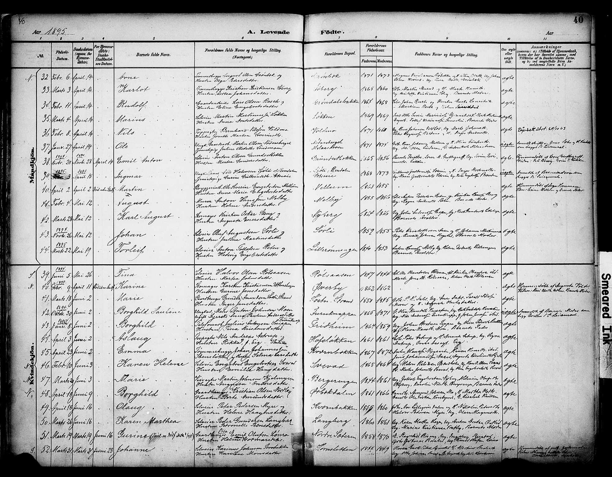 Elverum prestekontor, AV/SAH-PREST-044/H/Ha/Haa/L0014: Parish register (official) no. 14, 1891-1909, p. 40