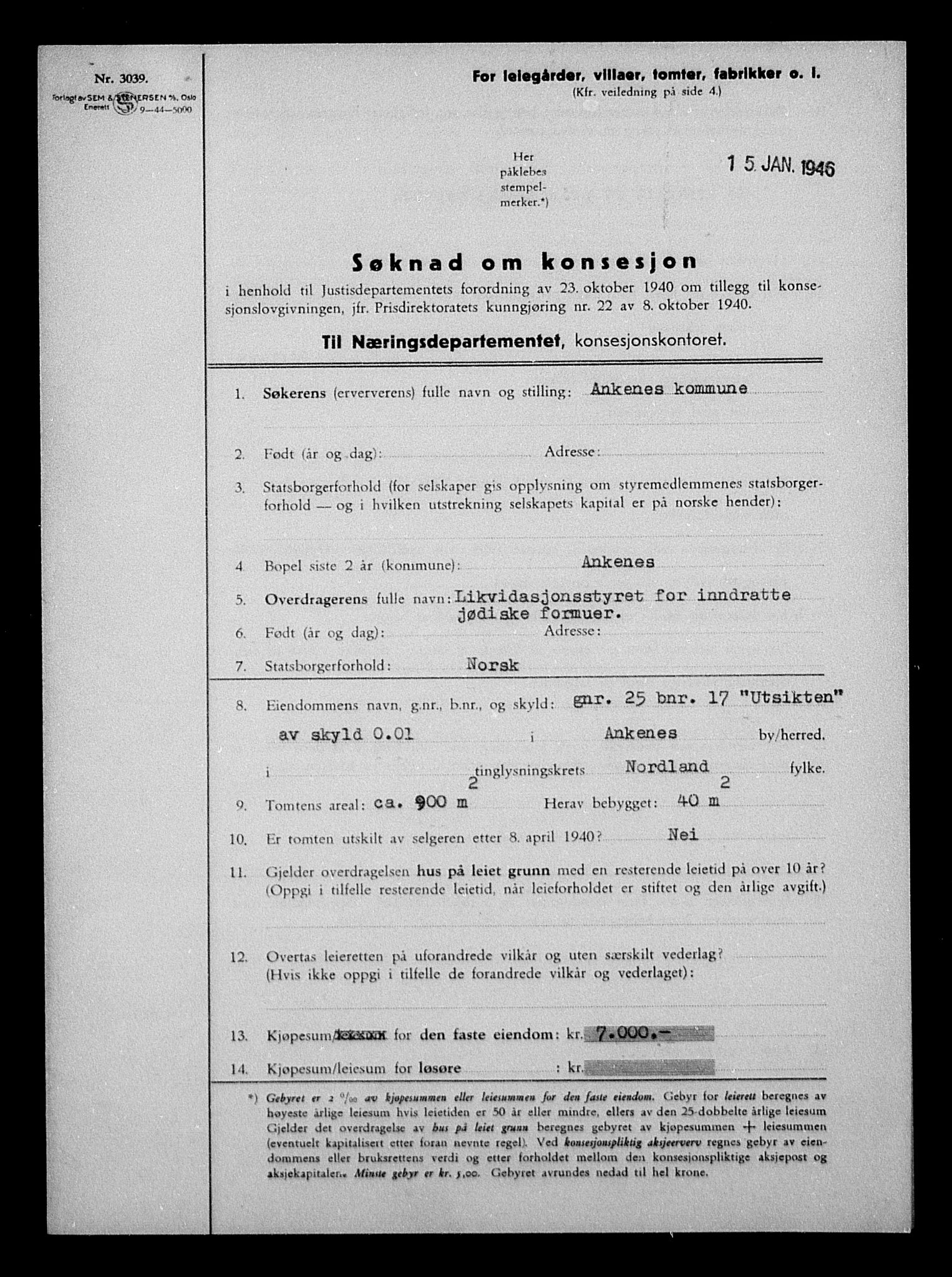 Justisdepartementet, Tilbakeføringskontoret for inndratte formuer, AV/RA-S-1564/H/Hc/Hcb/L0915: --, 1945-1947, p. 205