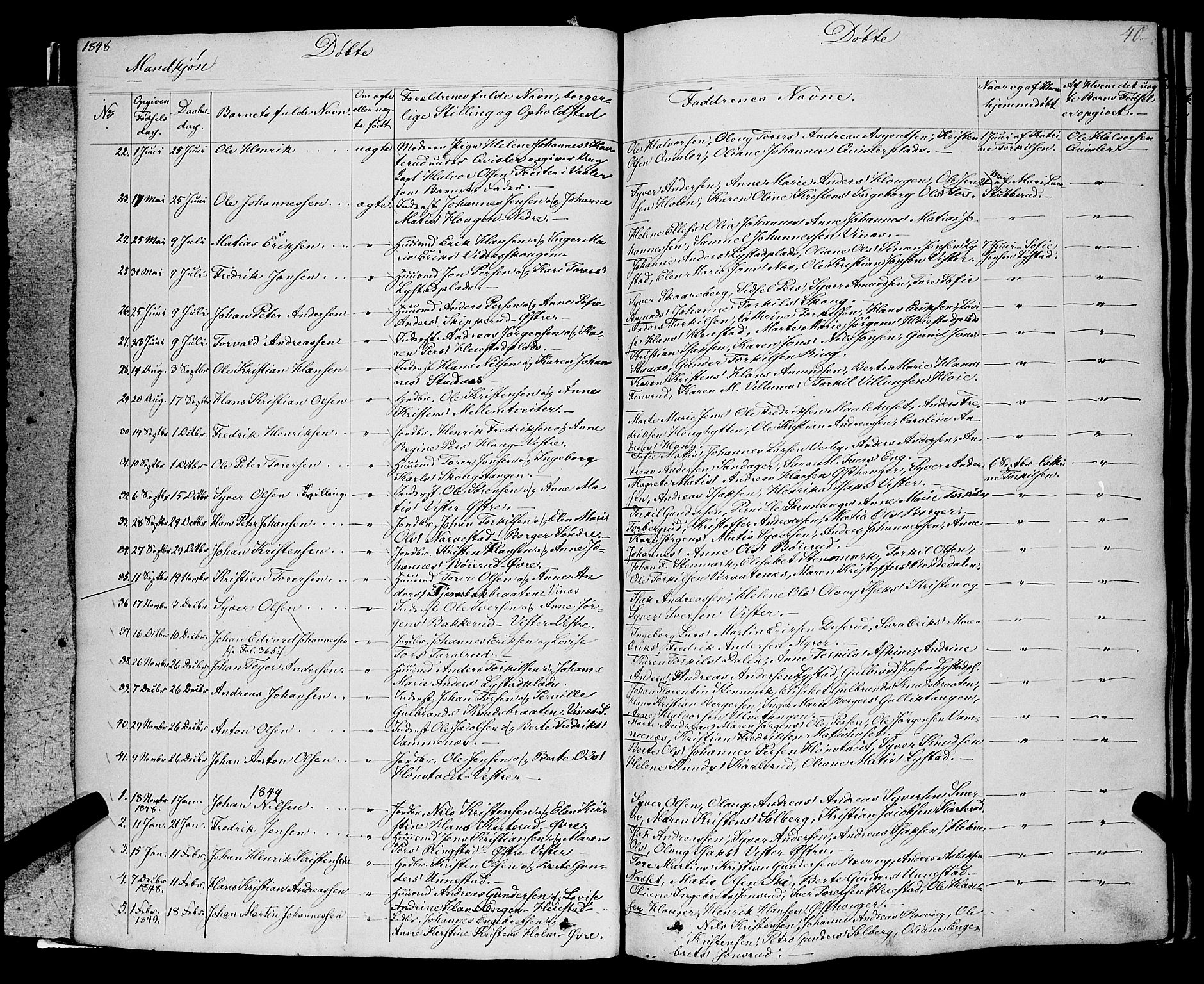 Skiptvet prestekontor Kirkebøker, SAO/A-20009/F/Fa/L0006: Parish register (official) no. 6, 1839-1860, p. 40
