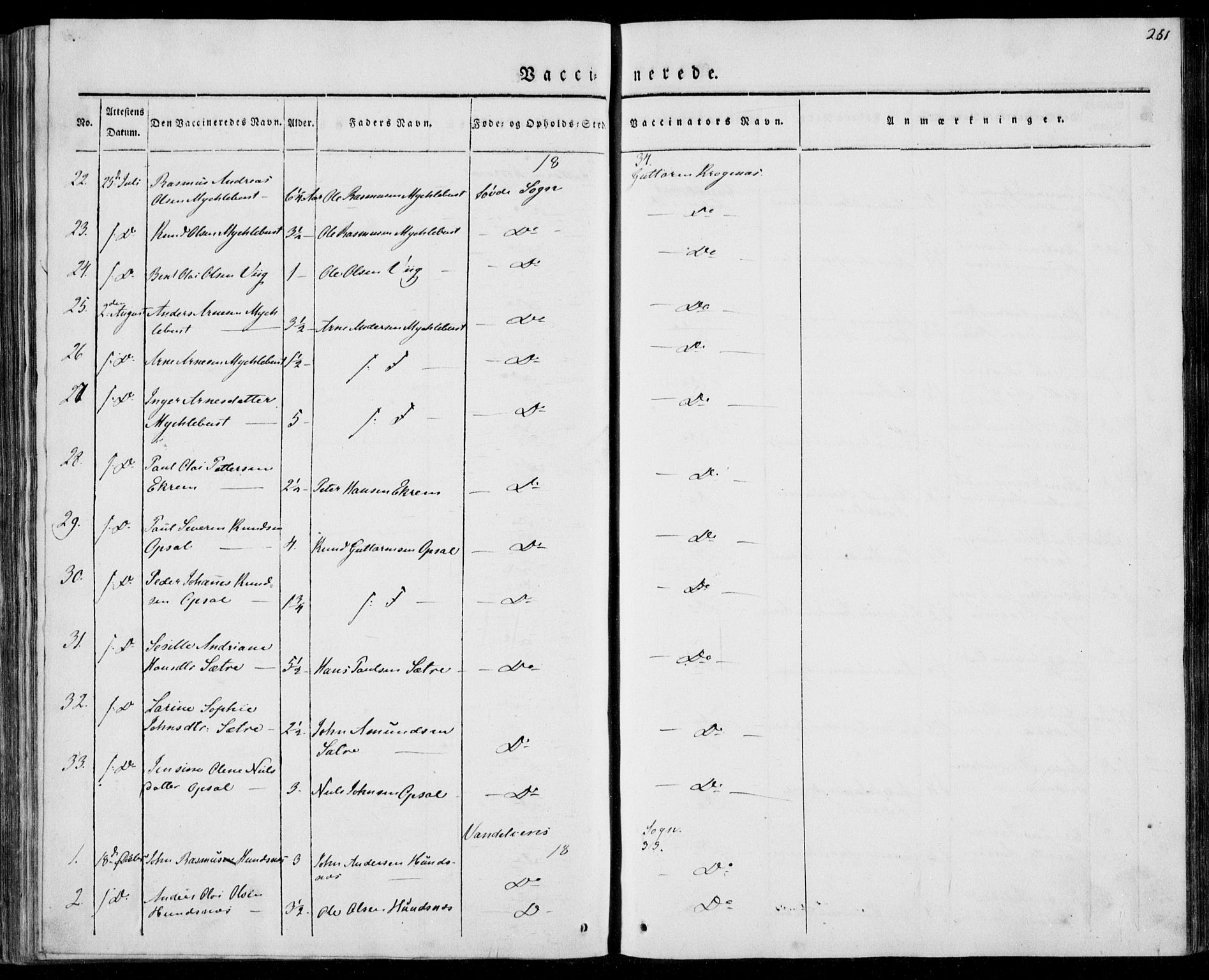 Ministerialprotokoller, klokkerbøker og fødselsregistre - Møre og Romsdal, AV/SAT-A-1454/501/L0005: Parish register (official) no. 501A05, 1831-1844, p. 251