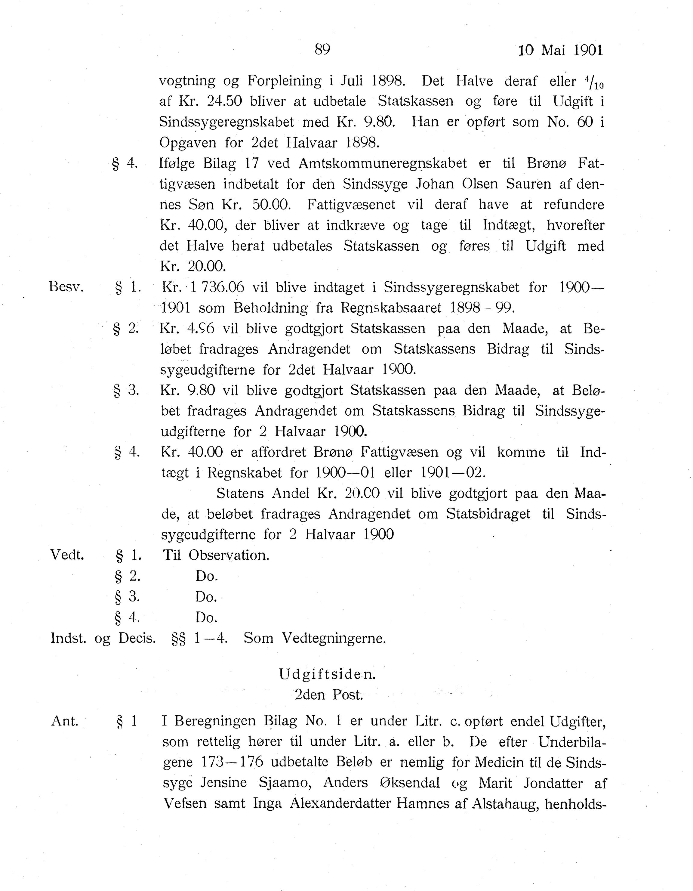 Nordland Fylkeskommune. Fylkestinget, AIN/NFK-17/176/A/Ac/L0024: Fylkestingsforhandlinger 1901, 1901