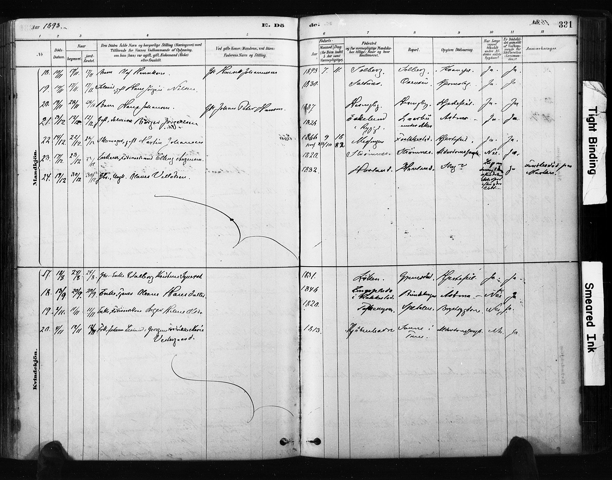 Råde prestekontor kirkebøker, AV/SAO-A-2009/F/Fa/L0007: Parish register (official) no. 7, 1878-1902, p. 331