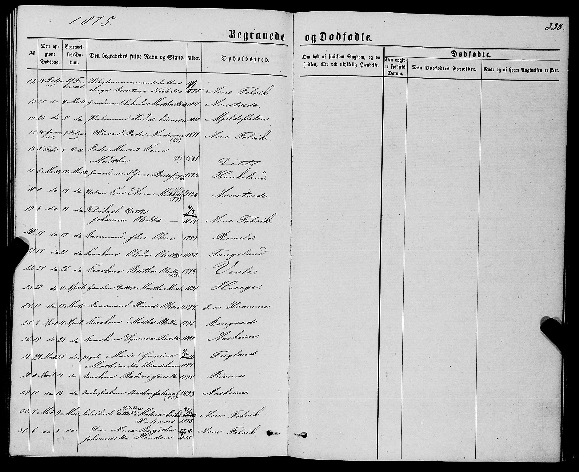 Haus sokneprestembete, SAB/A-75601/H/Haa: Parish register (official) no. A 18, 1871-1877, p. 338