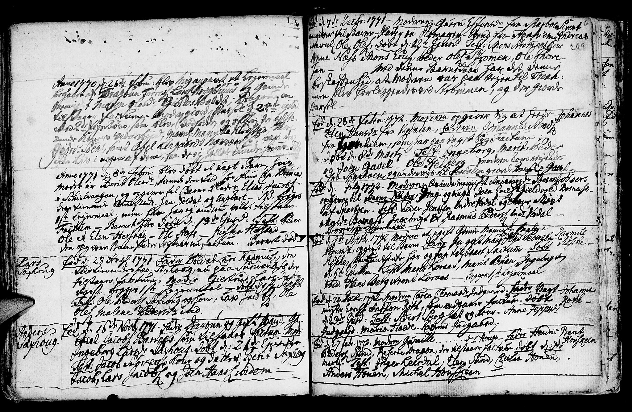 Ministerialprotokoller, klokkerbøker og fødselsregistre - Nord-Trøndelag, SAT/A-1458/730/L0273: Parish register (official) no. 730A02, 1762-1802, p. 209