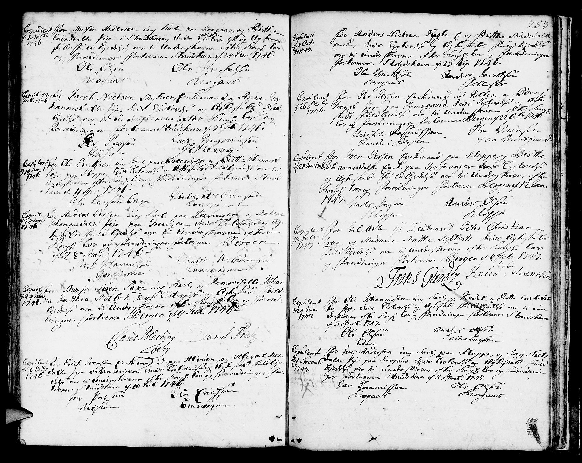 Askøy Sokneprestembete, AV/SAB-A-74101/H/Ha/Haa/Haaa/L0001: Parish register (official) no. A 1, 1742-1818, p. 253