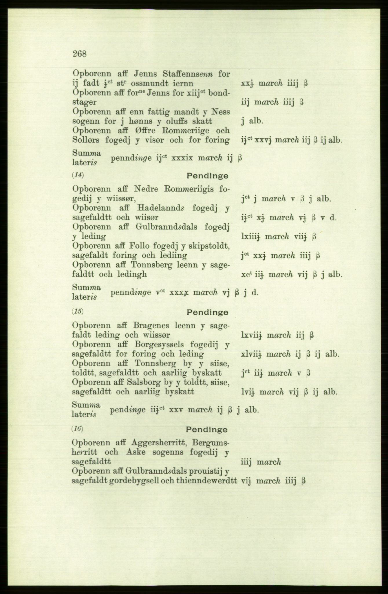 Publikasjoner utgitt av Arkivverket, PUBL/PUBL-001/C/0001: Bind 1: Rekneskap for Akershus len 1557-1558, 1557-1558, p. 268