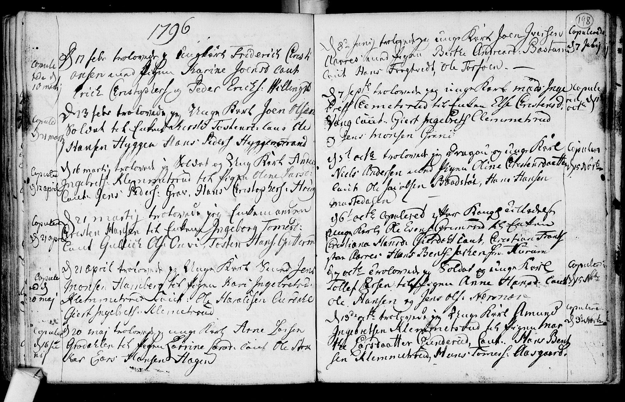 Røyken kirkebøker, AV/SAKO-A-241/F/Fa/L0003: Parish register (official) no. 3, 1782-1813, p. 198