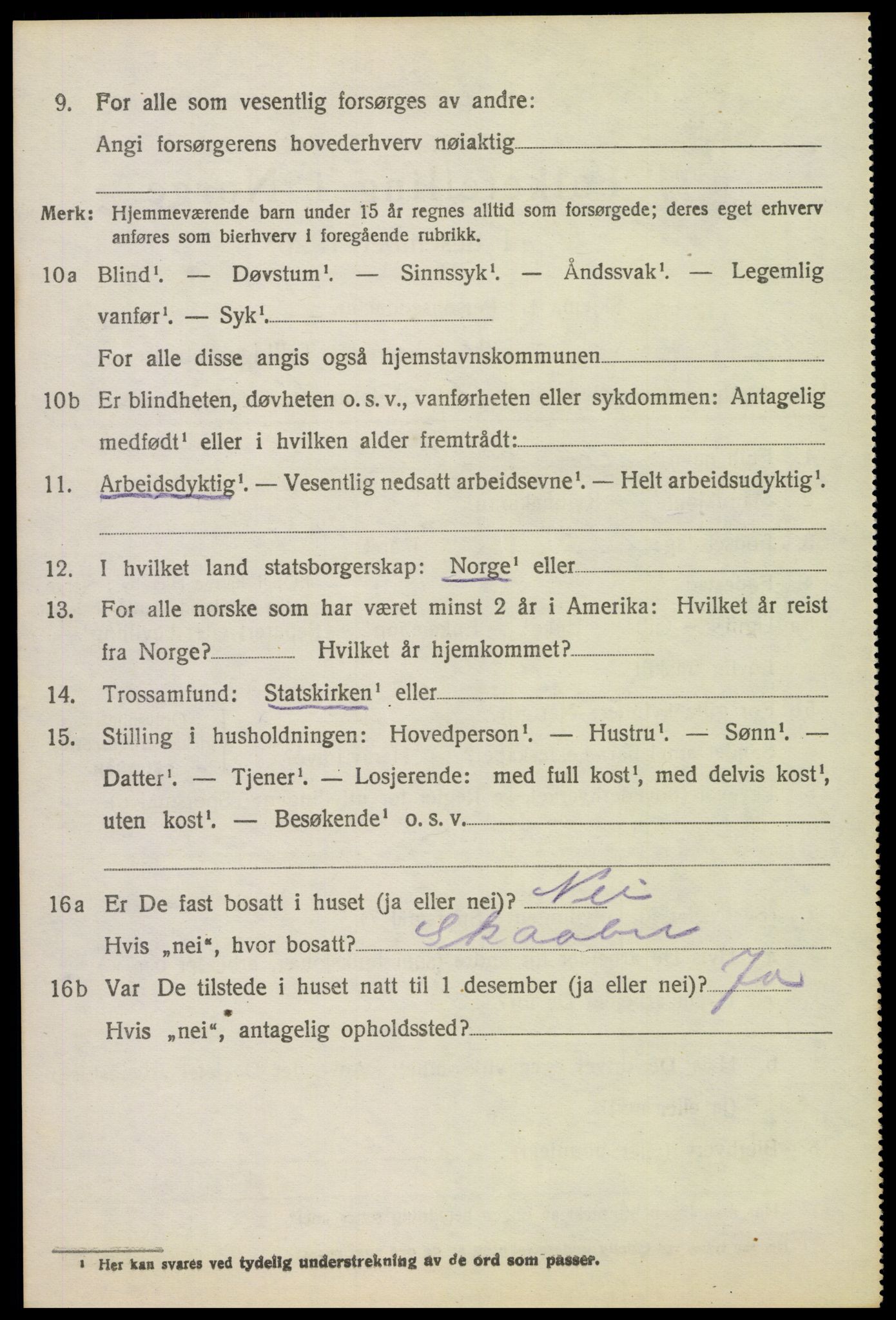 SAH, 1920 census for Ringebu, 1920, p. 7994