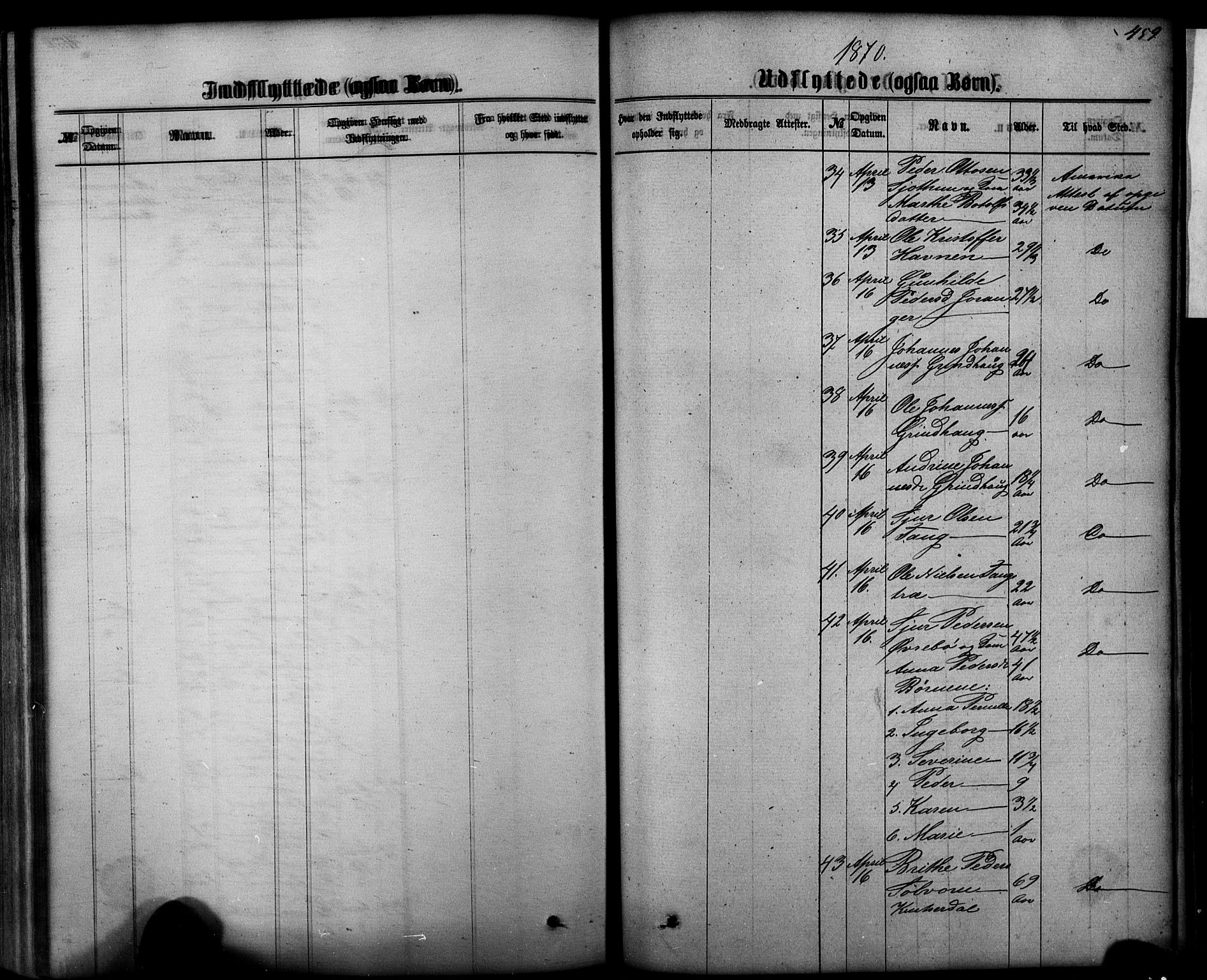 Hafslo sokneprestembete, AV/SAB-A-80301/H/Hab/Haba/L0001: Parish register (copy) no. A 1, 1866-1908, p. 459