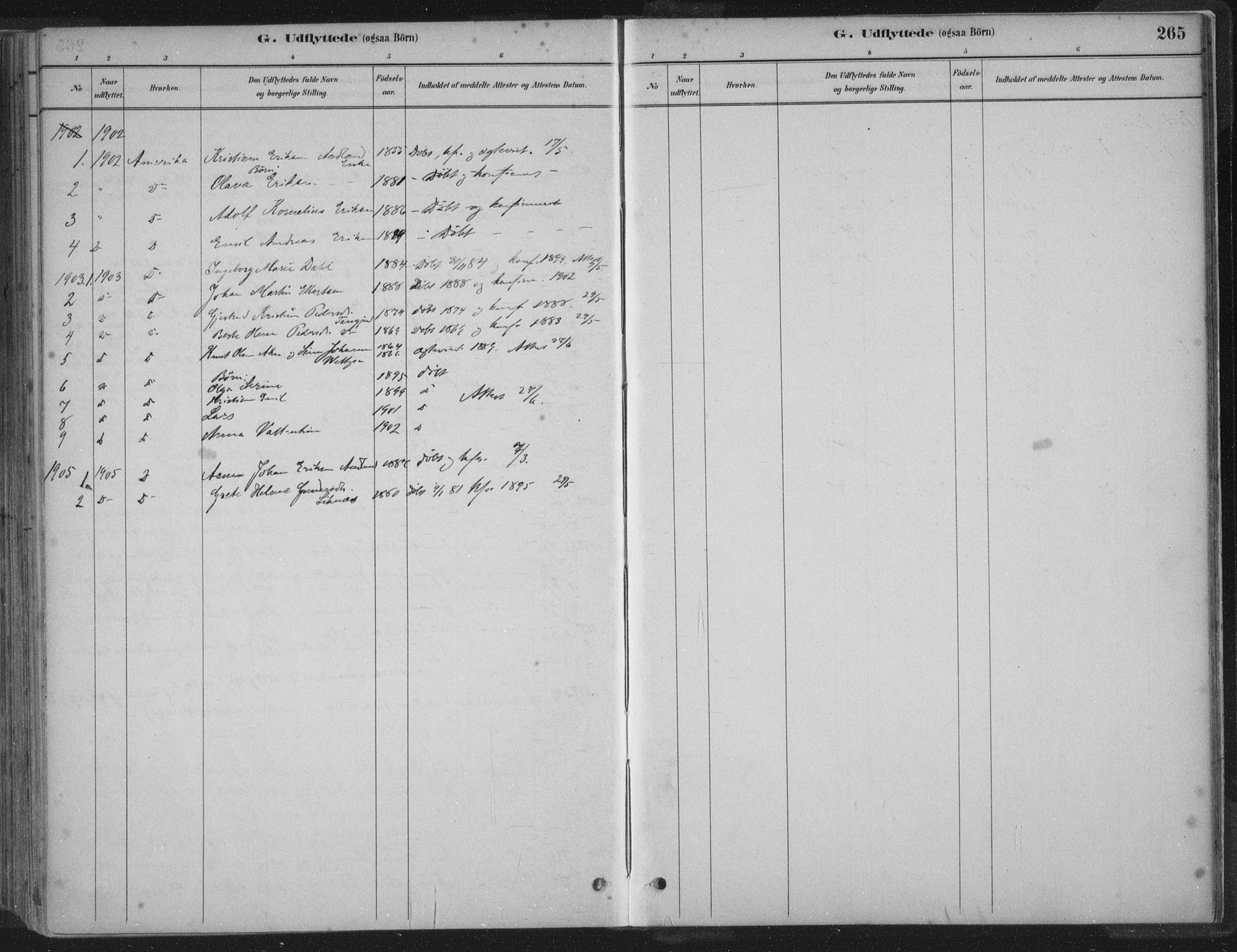 Kopervik sokneprestkontor, SAST/A-101850/H/Ha/Haa/L0004: Parish register (official) no. A 4, 1882-1905, p. 265