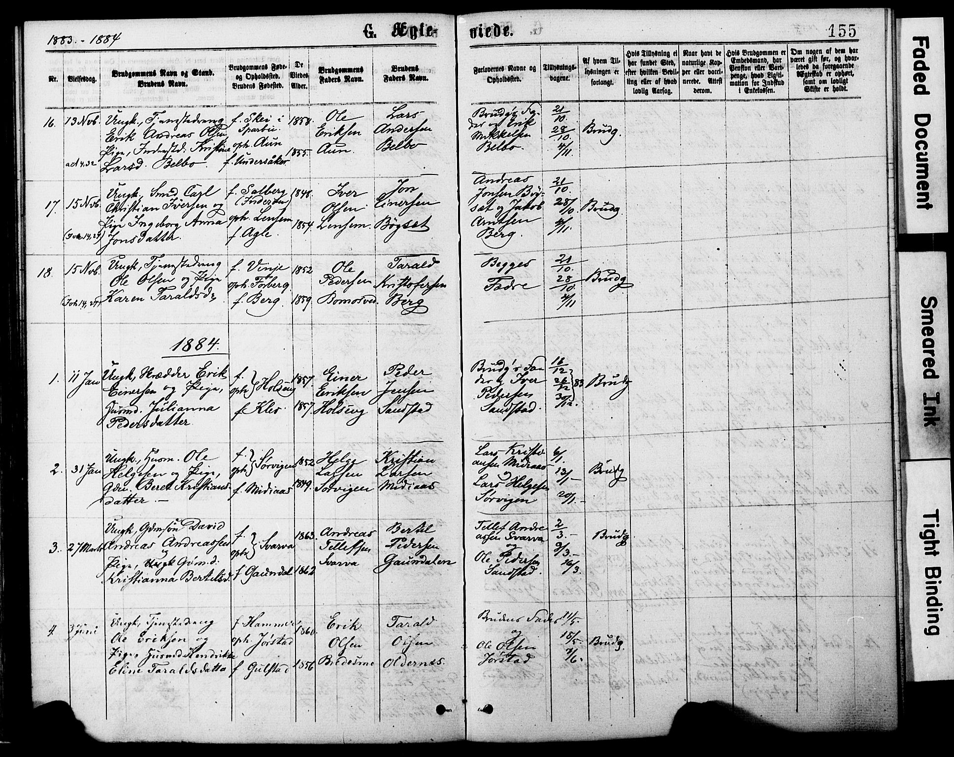 Ministerialprotokoller, klokkerbøker og fødselsregistre - Nord-Trøndelag, SAT/A-1458/749/L0473: Parish register (official) no. 749A07, 1873-1887, p. 155