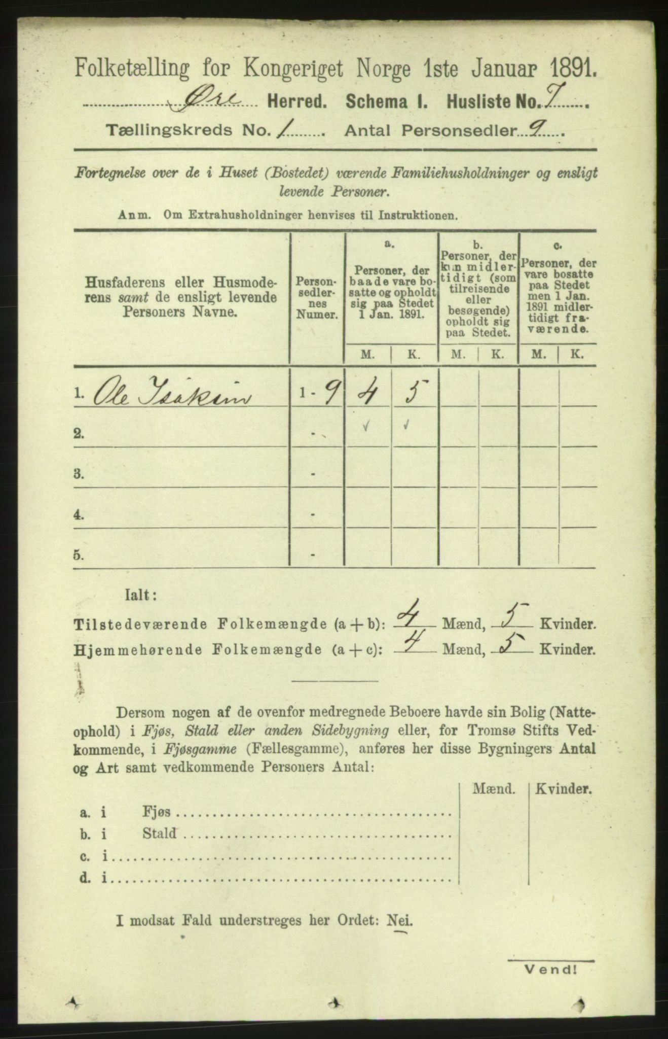 RA, 1891 census for 1558 Øre, 1891, p. 24