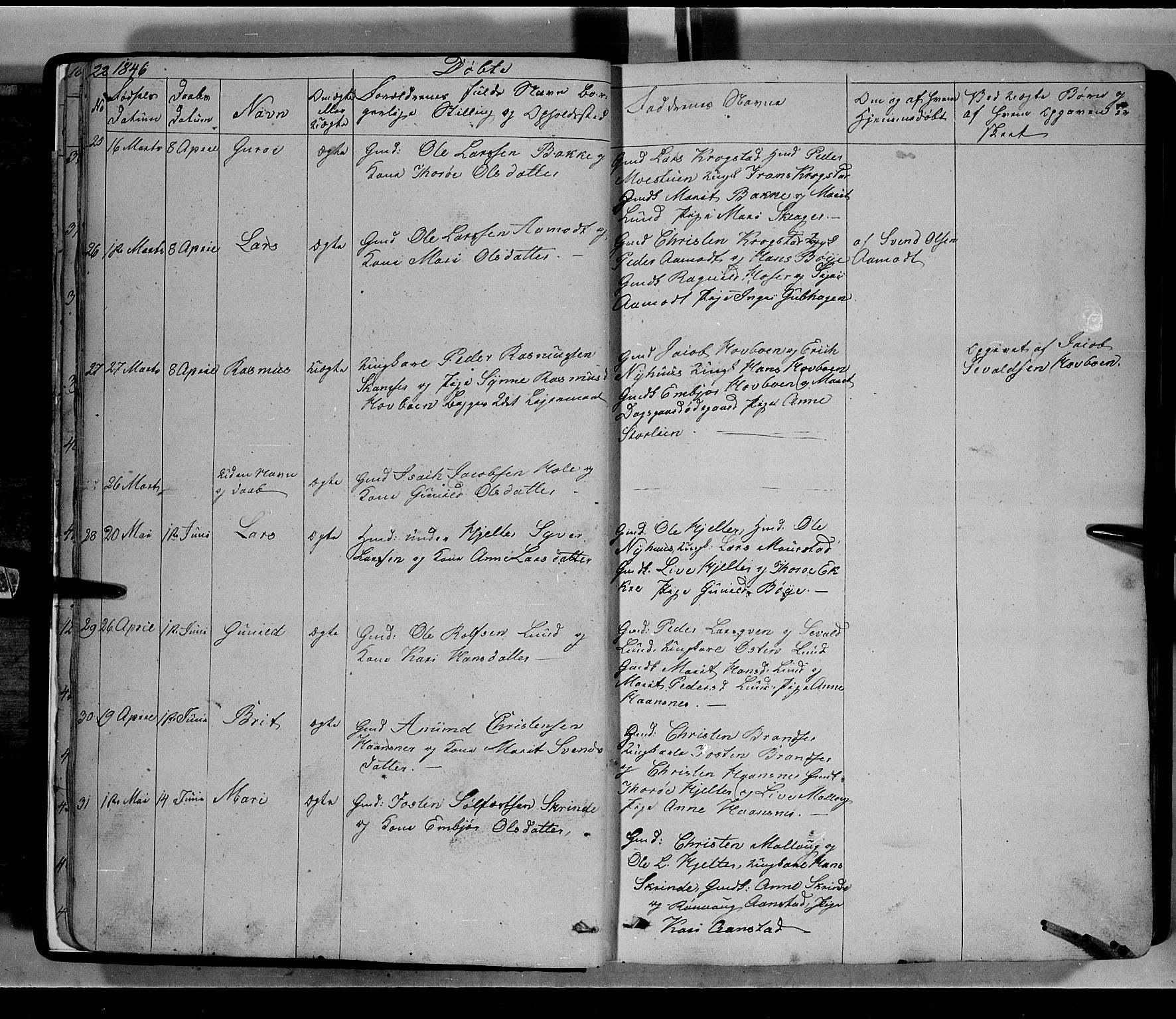 Lom prestekontor, SAH/PREST-070/L/L0004: Parish register (copy) no. 4, 1845-1864, p. 22-23