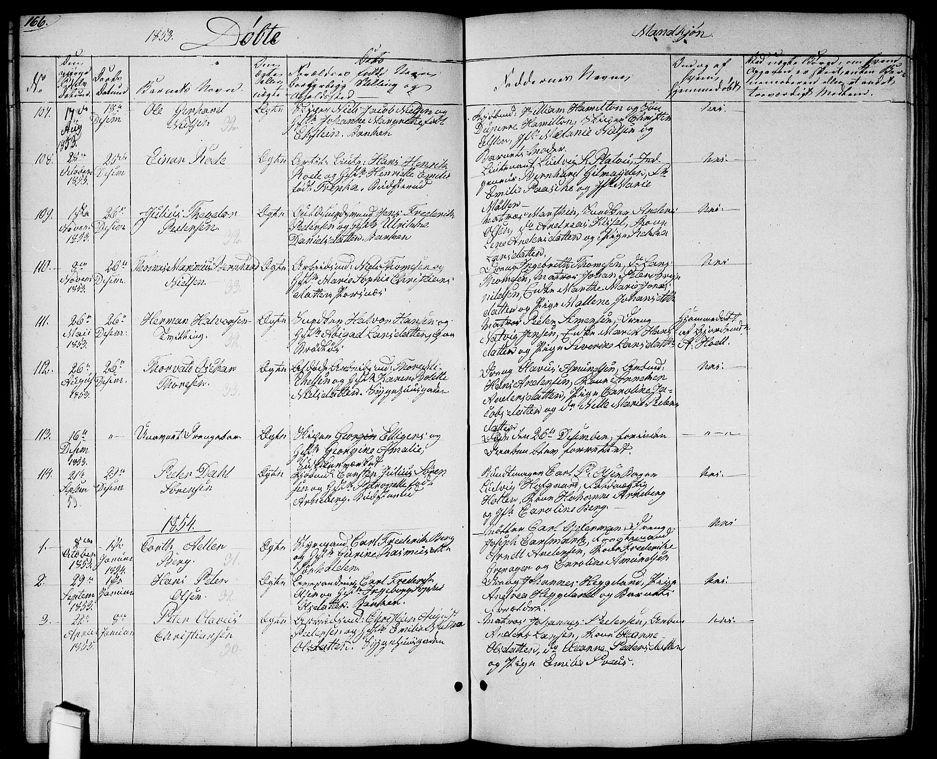 Halden prestekontor Kirkebøker, SAO/A-10909/G/Ga/L0004: Parish register (copy) no. 4, 1845-1854, p. 166