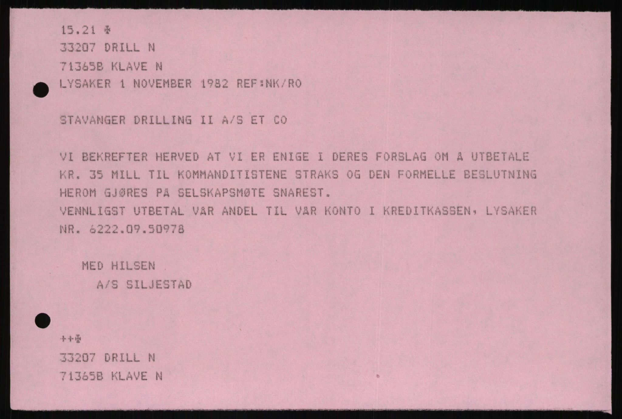 Pa 1503 - Stavanger Drilling AS, AV/SAST-A-101906/D/L0006: Korrespondanse og saksdokumenter, 1974-1984, p. 231