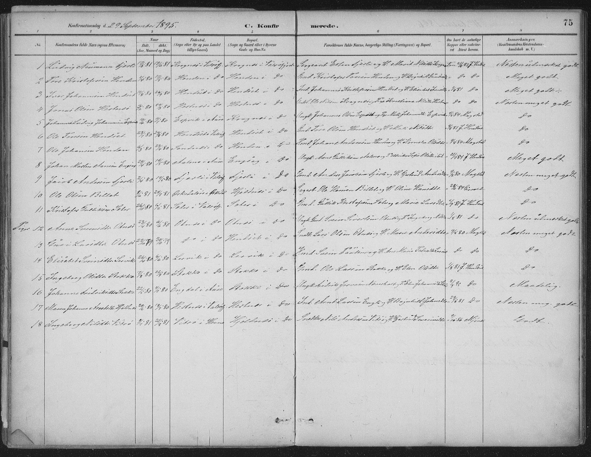 Ministerialprotokoller, klokkerbøker og fødselsregistre - Møre og Romsdal, AV/SAT-A-1454/580/L0925: Parish register (official) no. 580A02, 1888-1913, p. 75