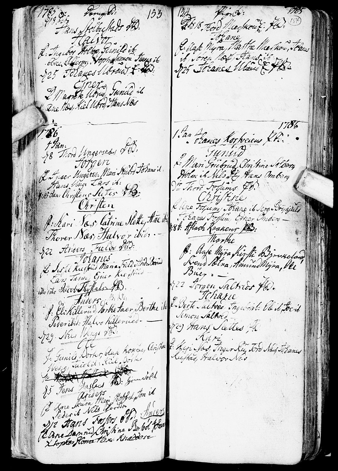 Enebakk prestekontor Kirkebøker, SAO/A-10171c/F/Fa/L0002: Parish register (official) no. I 2, 1755-1806, p. 153-154