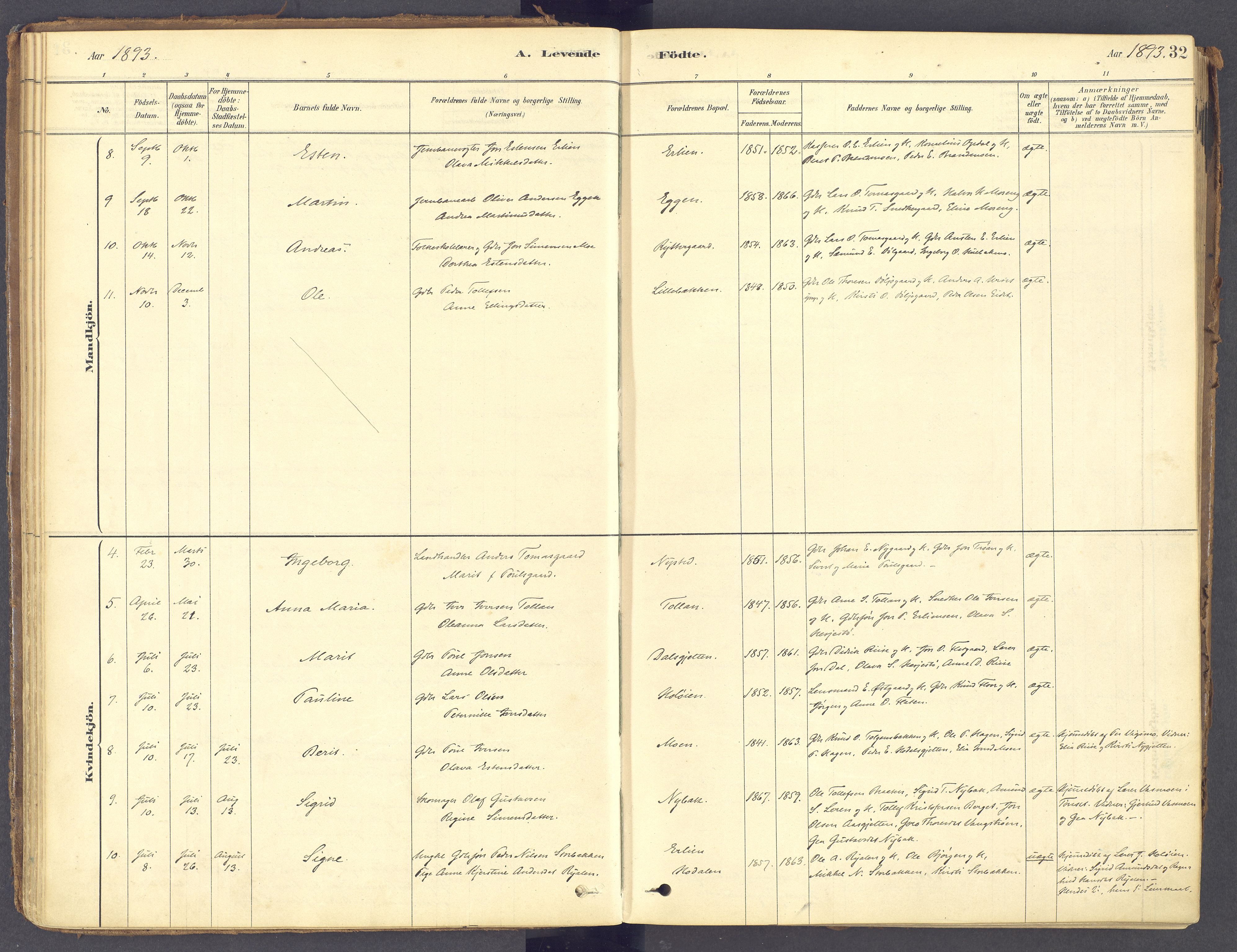 Tolga prestekontor, AV/SAH-PREST-062/K/L0011: Parish register (official) no. 11, 1877-1920, p. 32