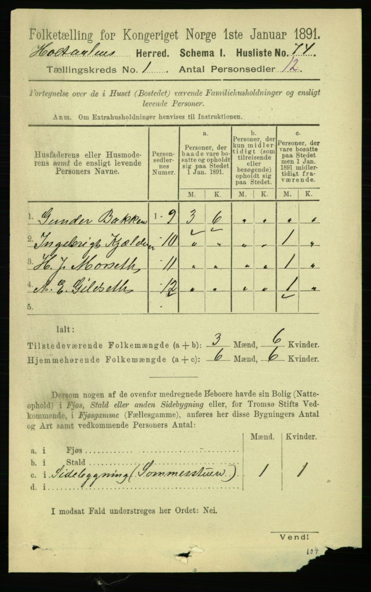 RA, 1891 census for 1645 Haltdalen, 1891, p. 89