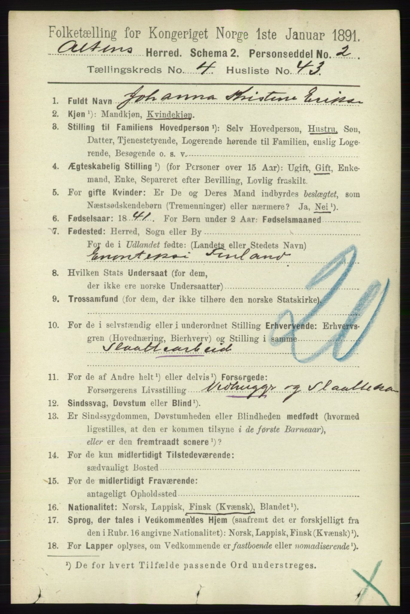 RA, 1891 census for 2012 Alta, 1891, p. 1574