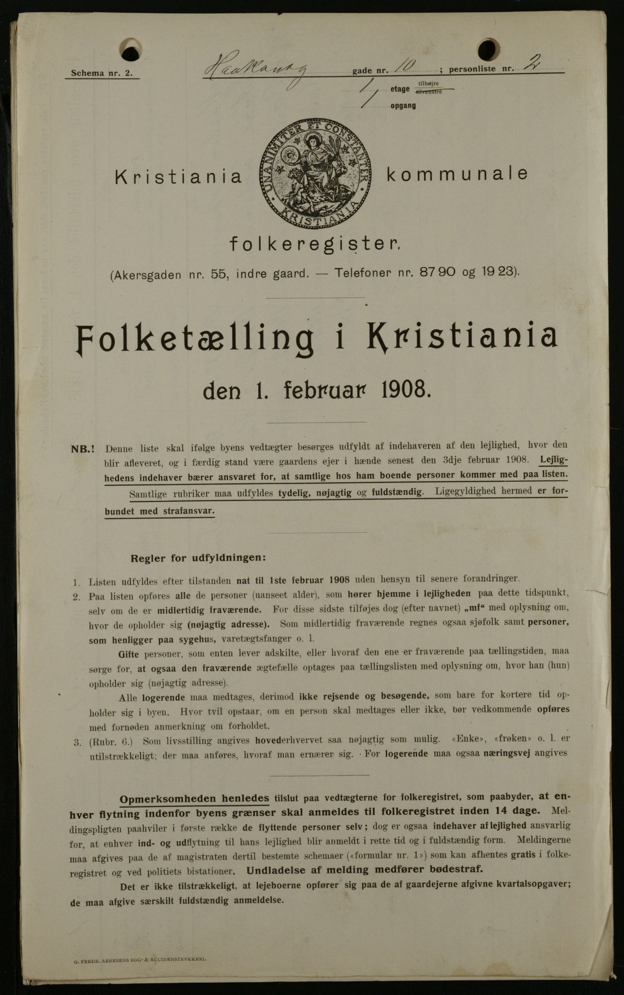 OBA, Municipal Census 1908 for Kristiania, 1908, p. 38411