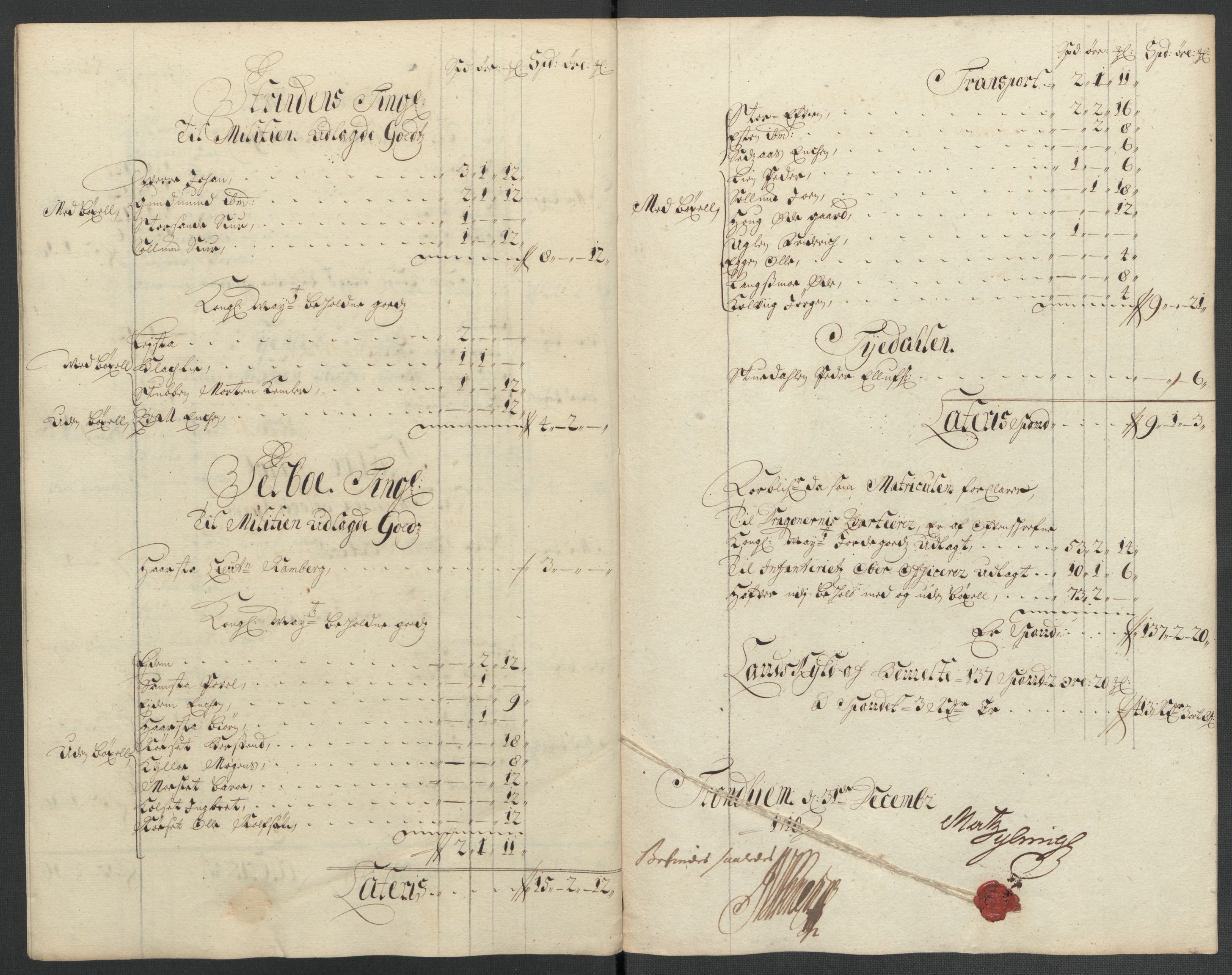 Rentekammeret inntil 1814, Reviderte regnskaper, Fogderegnskap, RA/EA-4092/R61/L4111: Fogderegnskap Strinda og Selbu, 1709-1710, p. 405