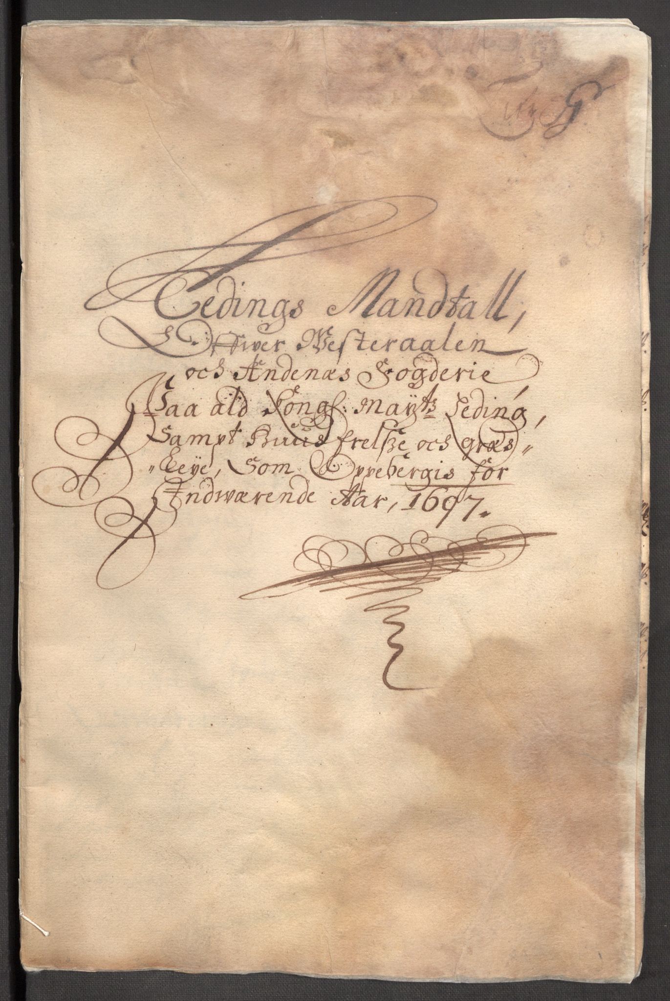 Rentekammeret inntil 1814, Reviderte regnskaper, Fogderegnskap, AV/RA-EA-4092/R67/L4678: Fogderegnskap Vesterålen, Andenes og Lofoten, 1696-1708, p. 161