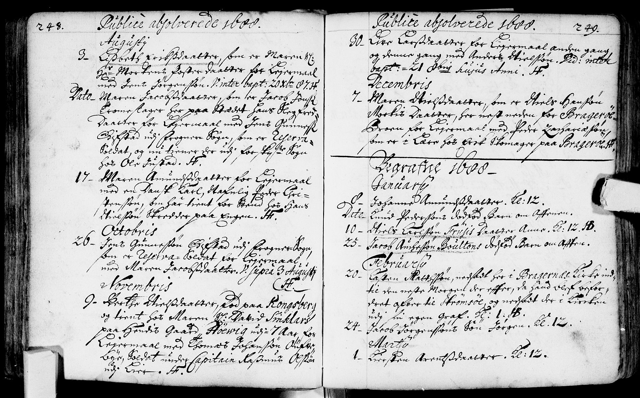 Bragernes kirkebøker, AV/SAKO-A-6/F/Fa/L0002: Parish register (official) no. I 2, 1680-1705, p. 248-249