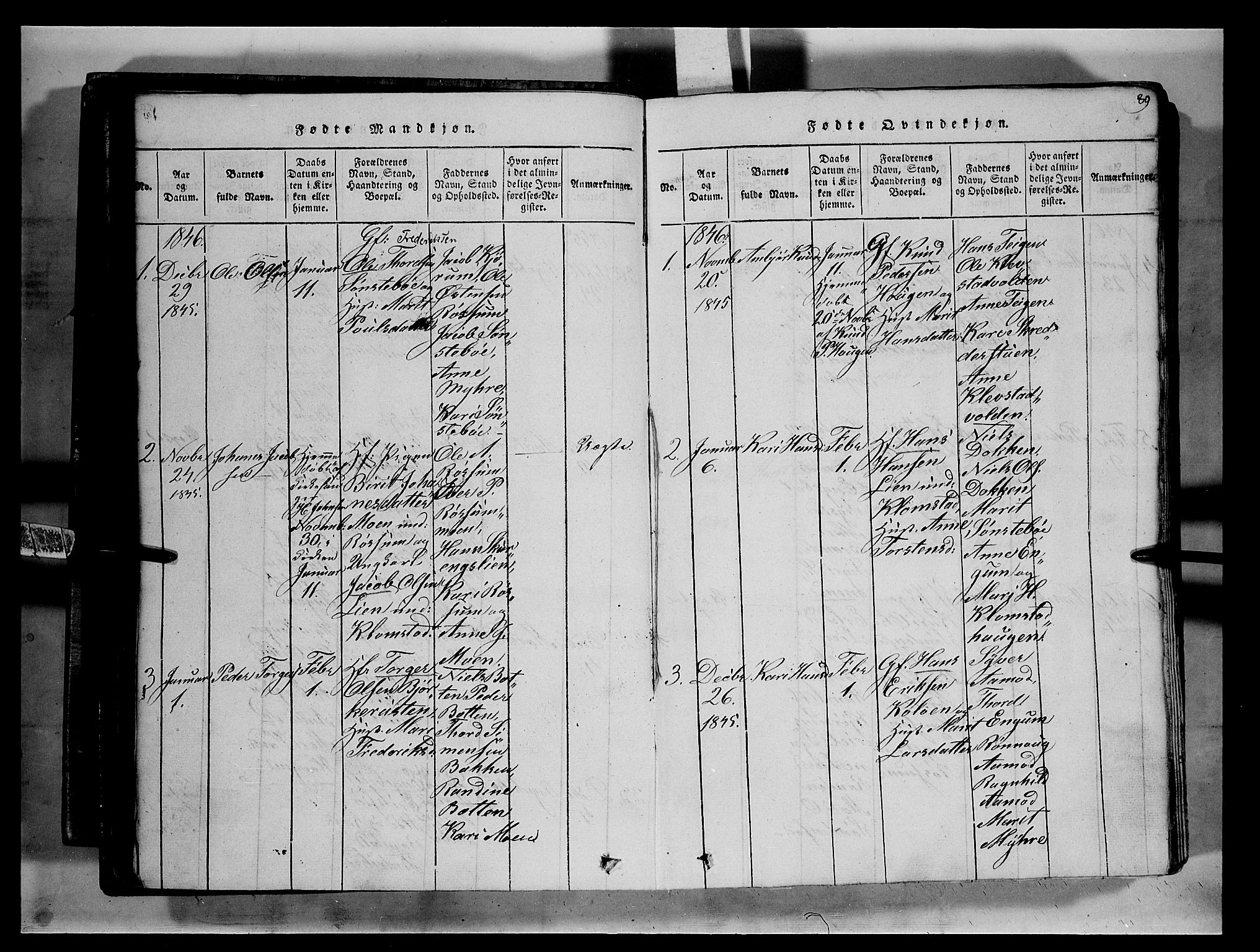 Fron prestekontor, SAH/PREST-078/H/Ha/Hab/L0002: Parish register (copy) no. 2, 1816-1850, p. 89