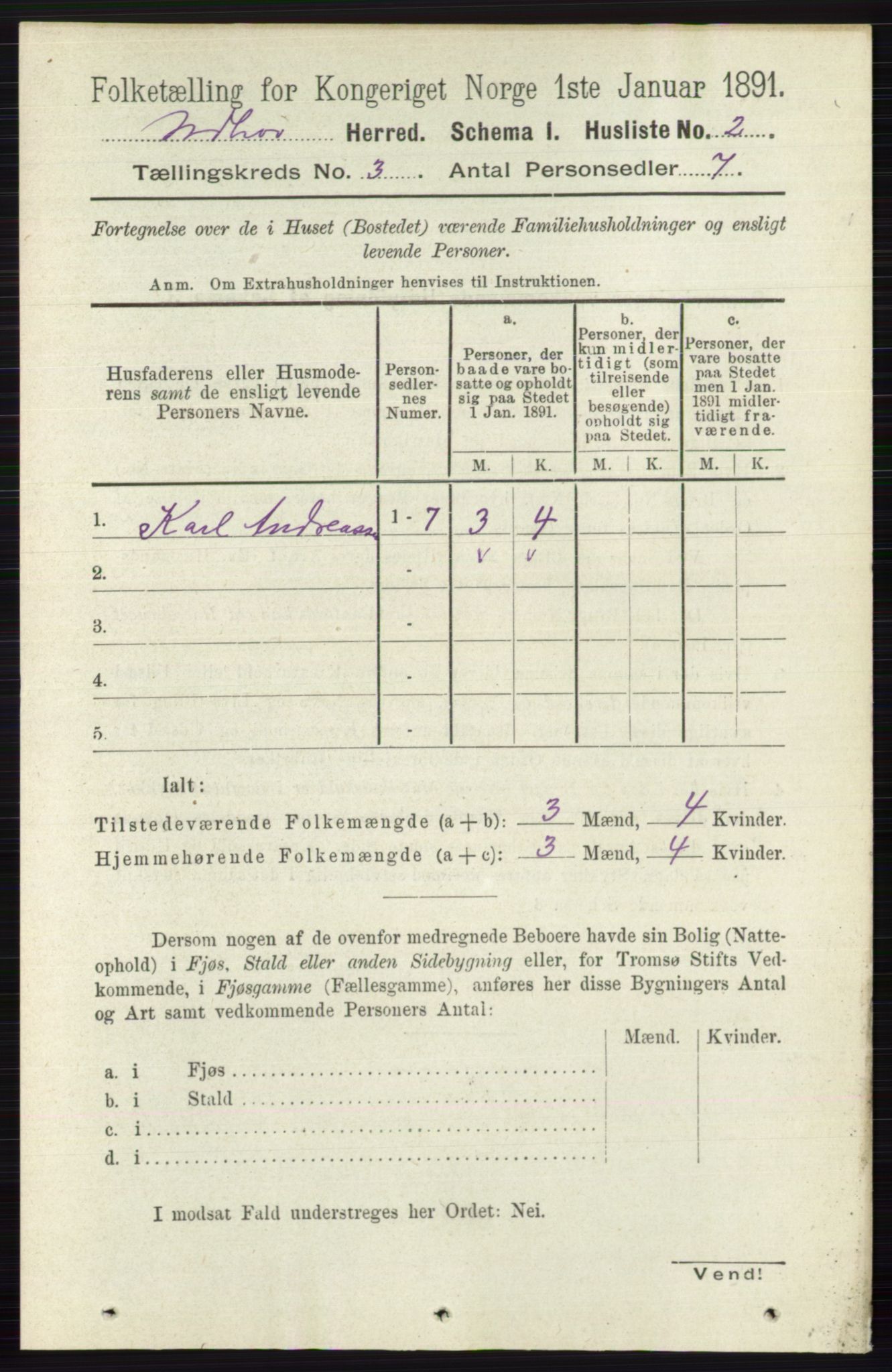 RA, 1891 census for 0613 Norderhov, 1891, p. 1157