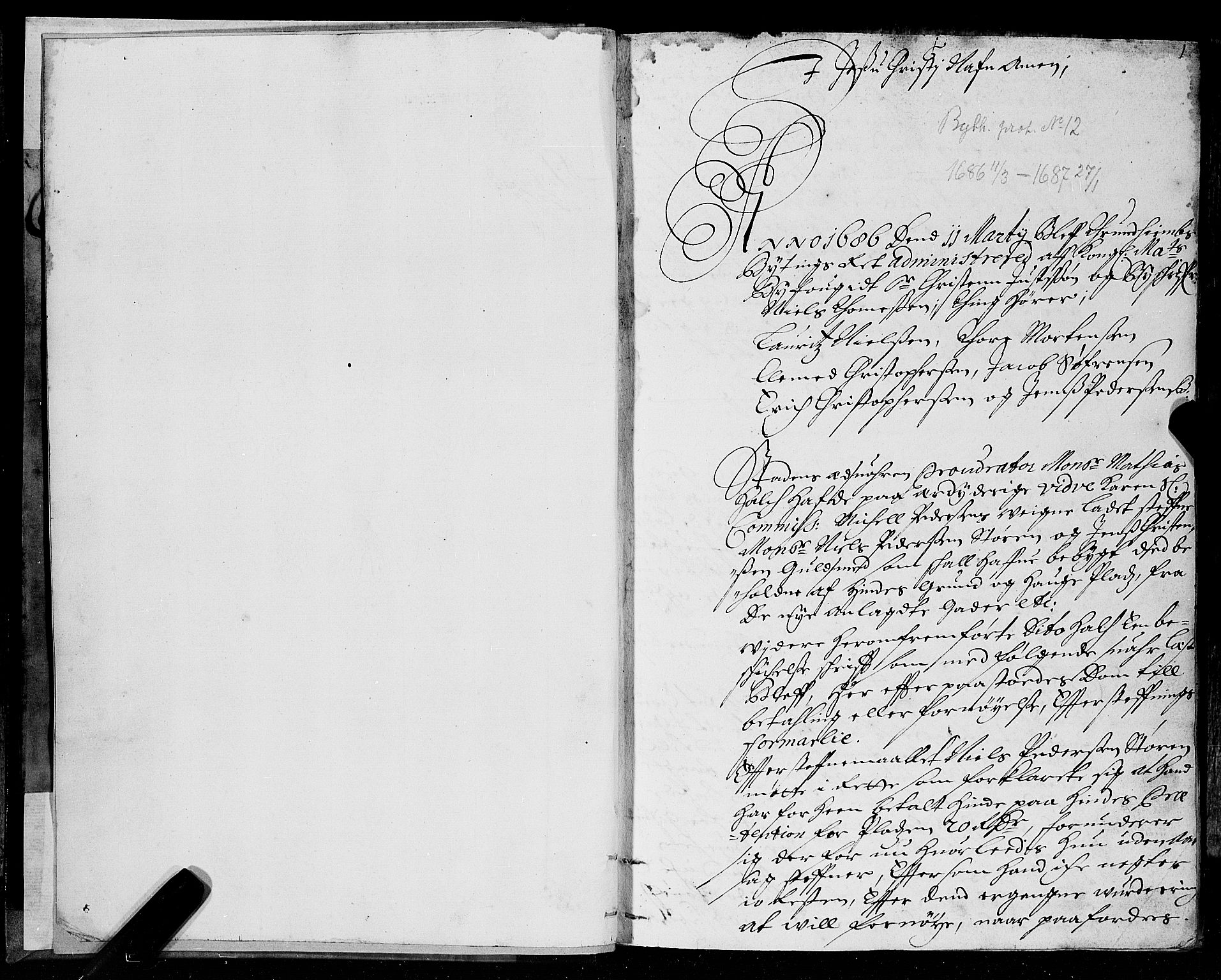 Trondheim byfogd, AV/SAT-A-0003/1/1/1A/L0012: Bytingsprotokoll - 11/3-27/1., 1686-1687, p. 1a