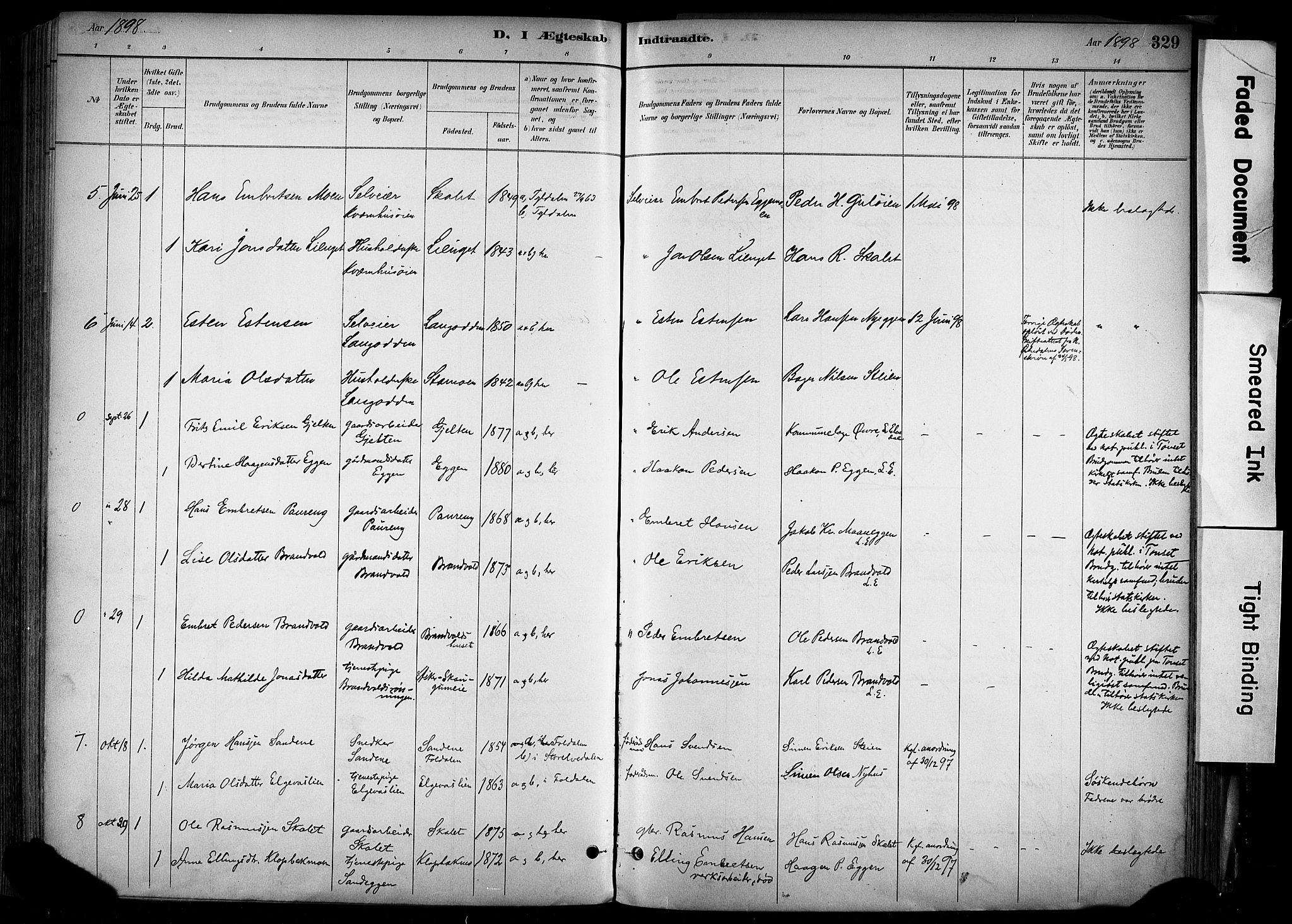 Alvdal prestekontor, AV/SAH-PREST-060/H/Ha/Haa/L0002: Parish register (official) no. 2, 1883-1906, p. 329