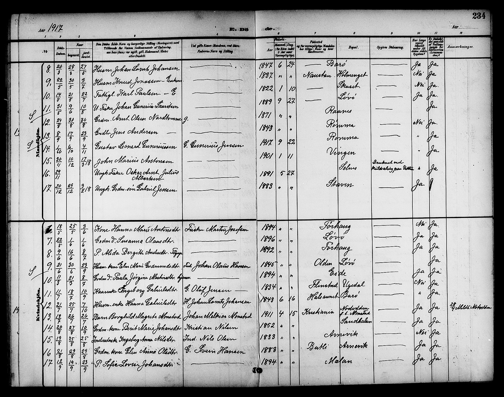 Ministerialprotokoller, klokkerbøker og fødselsregistre - Sør-Trøndelag, AV/SAT-A-1456/655/L0688: Parish register (copy) no. 655C04, 1899-1922, p. 234