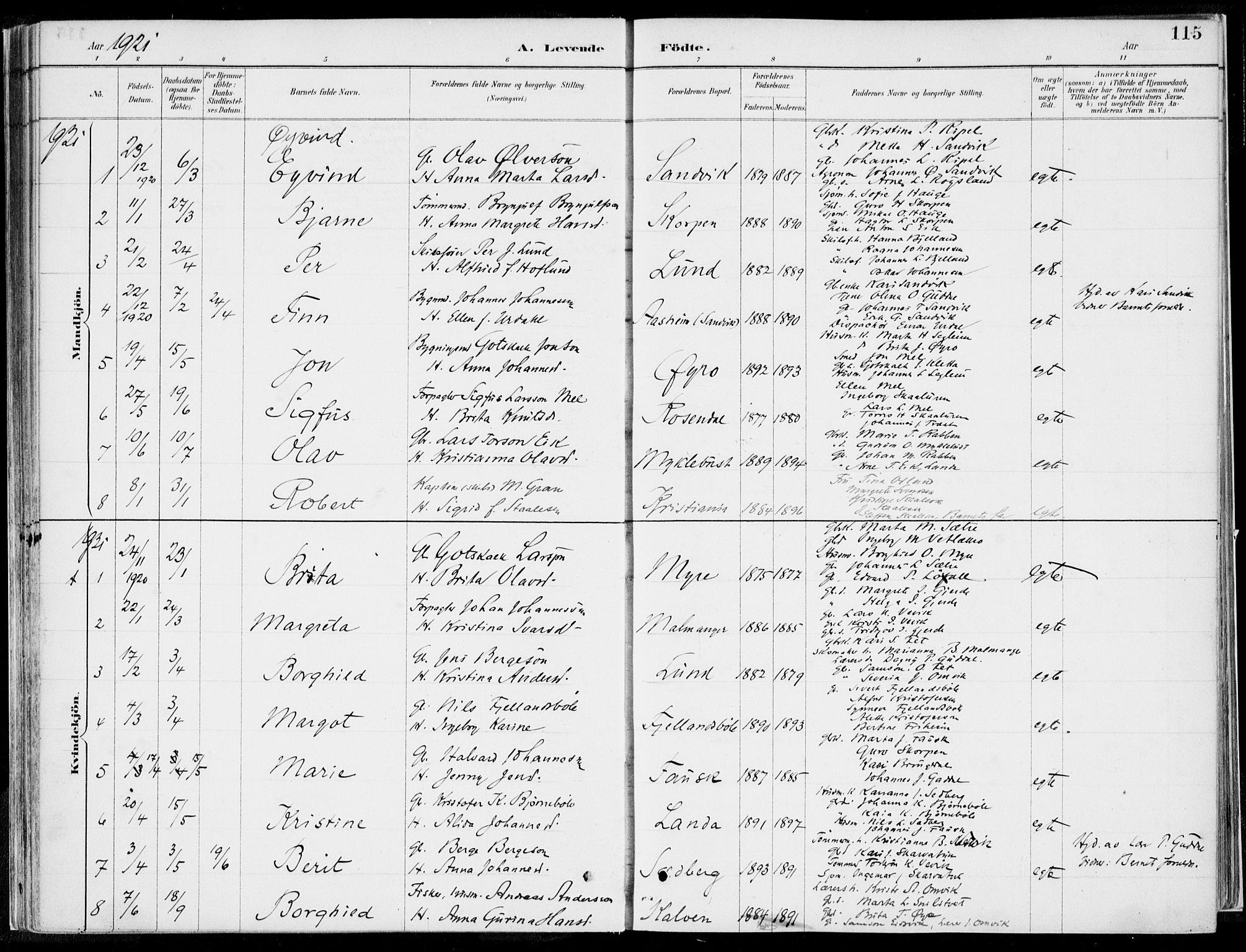 Kvinnherad sokneprestembete, SAB/A-76401/H/Haa: Parish register (official) no. B  1, 1887-1921, p. 115
