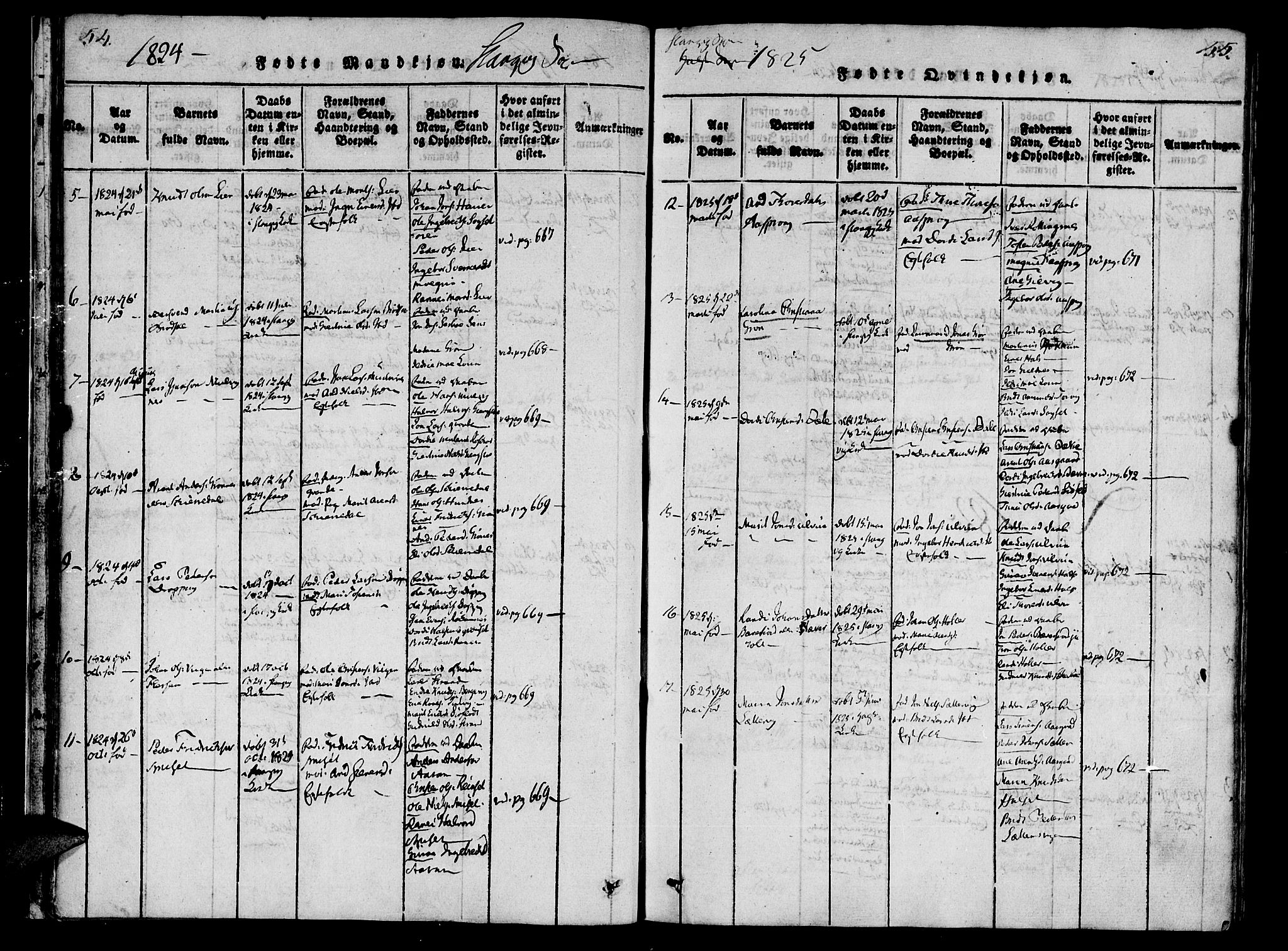 Ministerialprotokoller, klokkerbøker og fødselsregistre - Møre og Romsdal, AV/SAT-A-1454/592/L1023: Parish register (official) no. 592A02, 1820-1830, p. 54-55