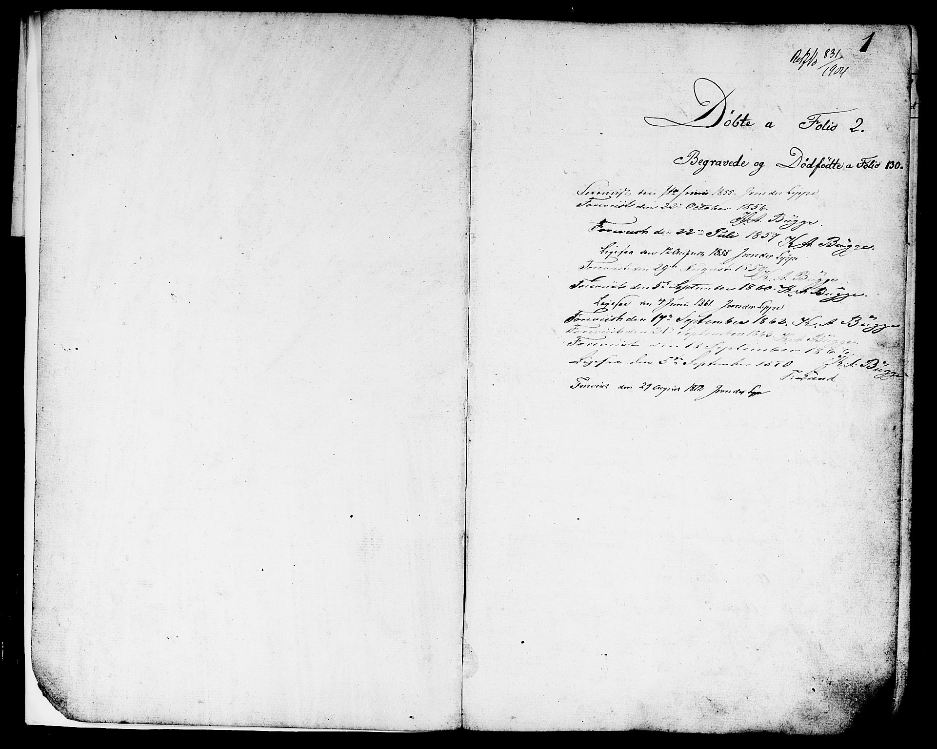 Eigersund sokneprestkontor, SAST/A-101807/S09/L0004: Parish register (copy) no. B 4, 1855-1871, p. 1