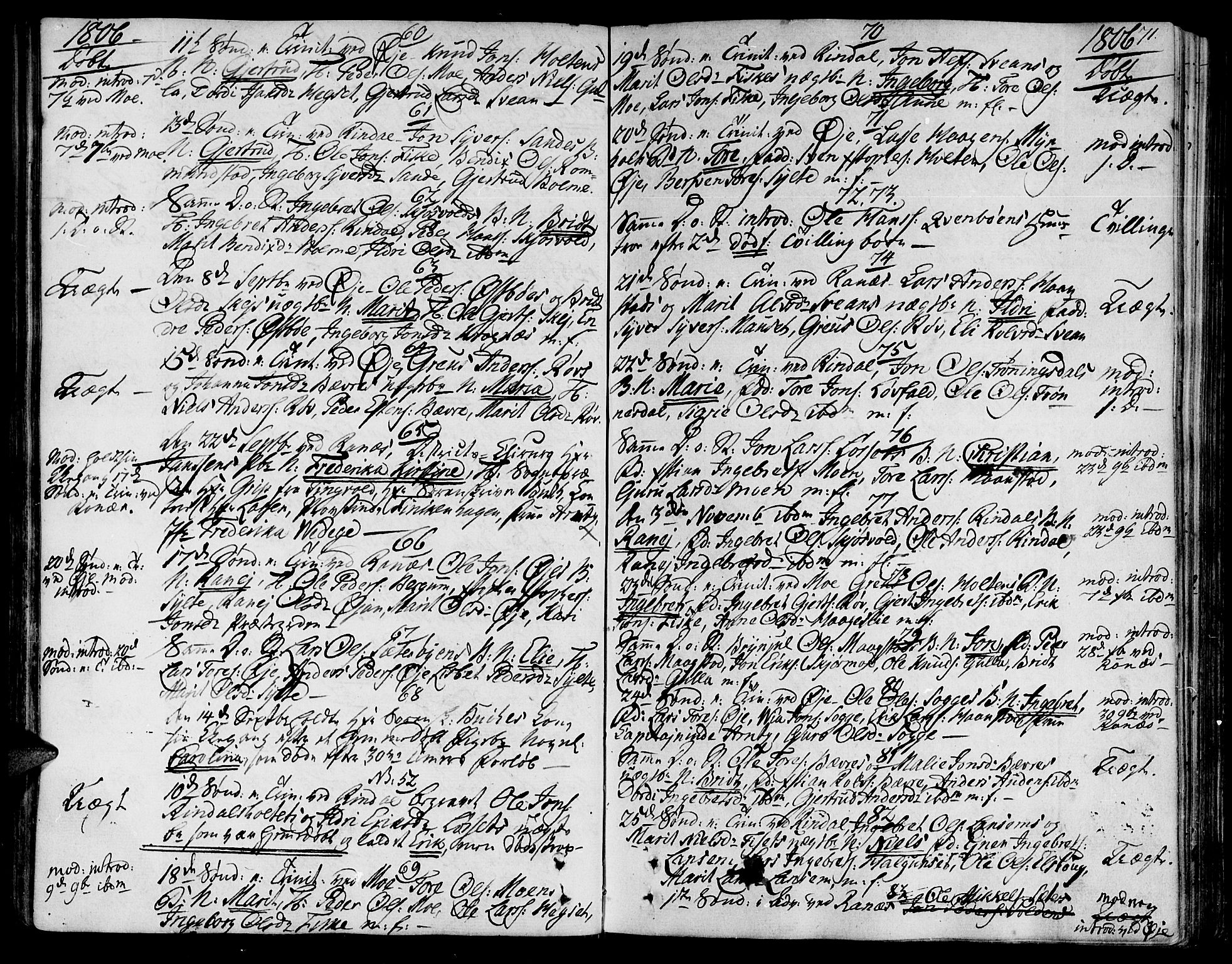 Ministerialprotokoller, klokkerbøker og fødselsregistre - Møre og Romsdal, SAT/A-1454/595/L1040: Parish register (official) no. 595A02, 1797-1819, p. 71