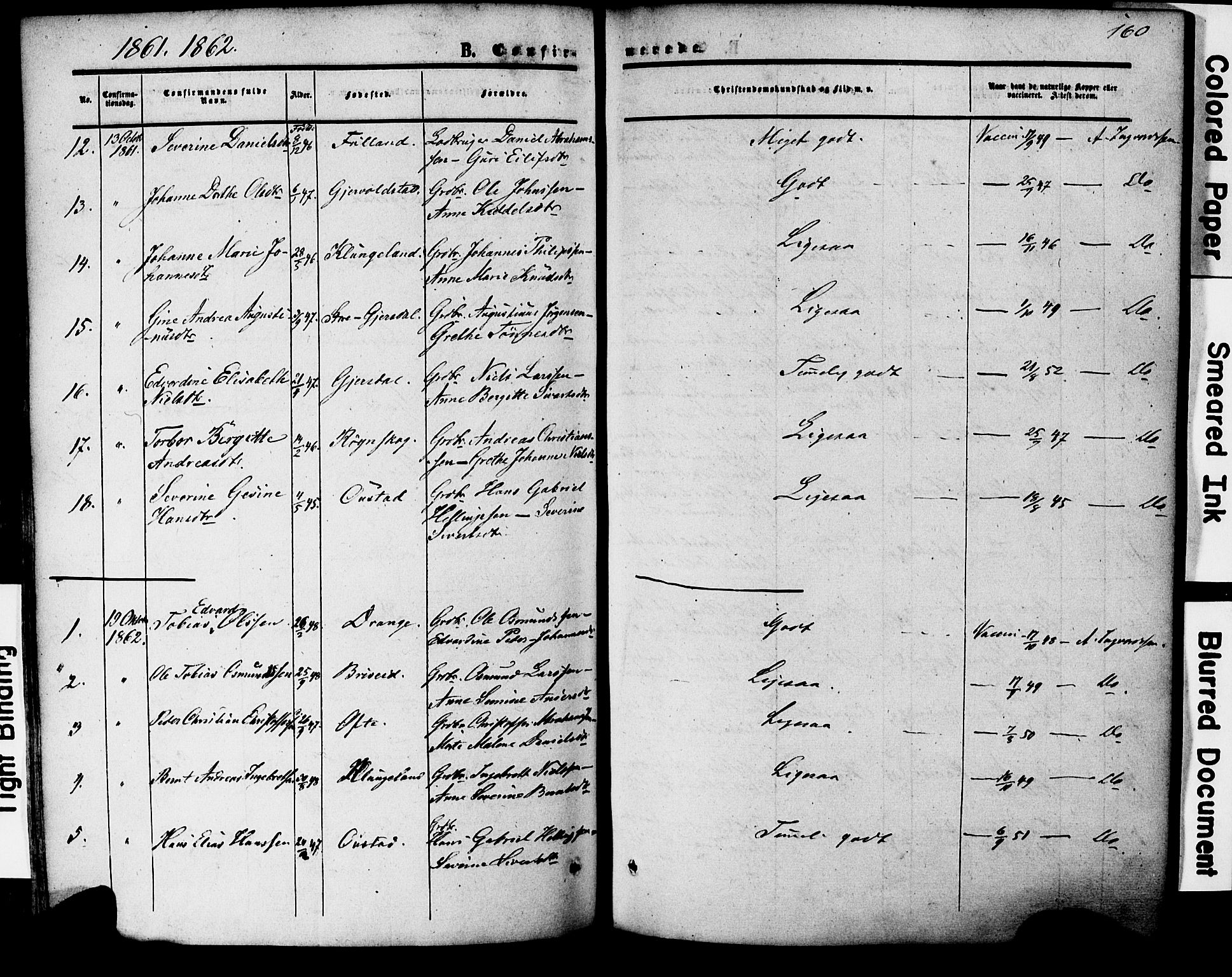 Herad sokneprestkontor, AV/SAK-1111-0018/F/Fa/Faa/L0005: Parish register (official) no. A 5, 1853-1886, p. 160