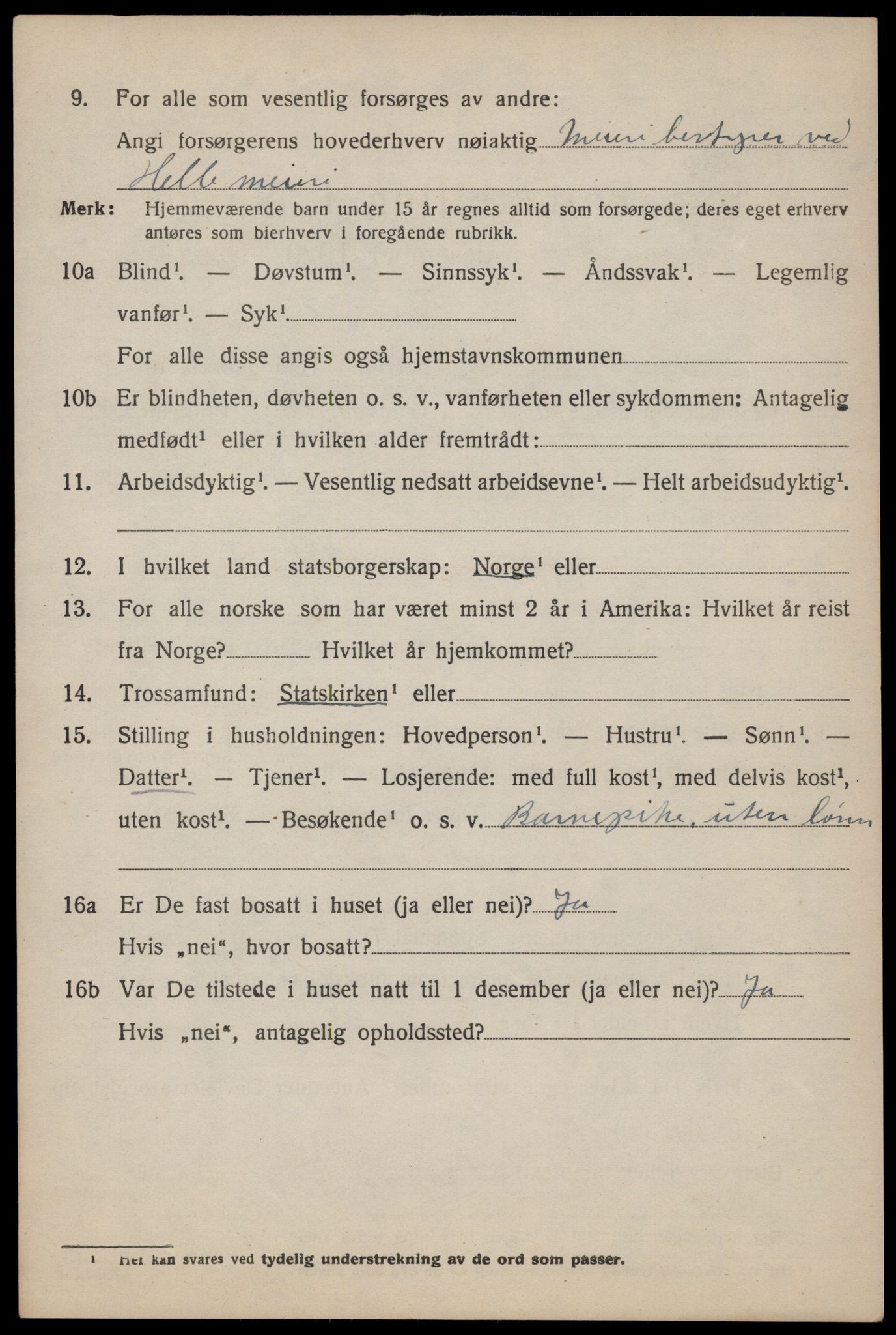 SAST, 1920 census for Forsand, 1920, p. 2774