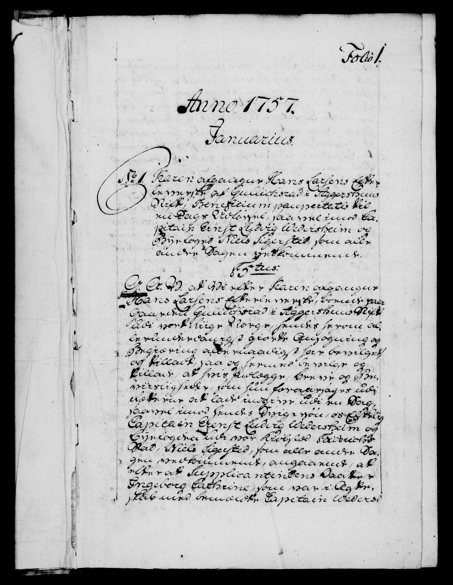 Danske Kanselli 1572-1799, AV/RA-EA-3023/F/Fc/Fca/Fcaa/L0040: Norske registre, 1757-1759, p. 1a