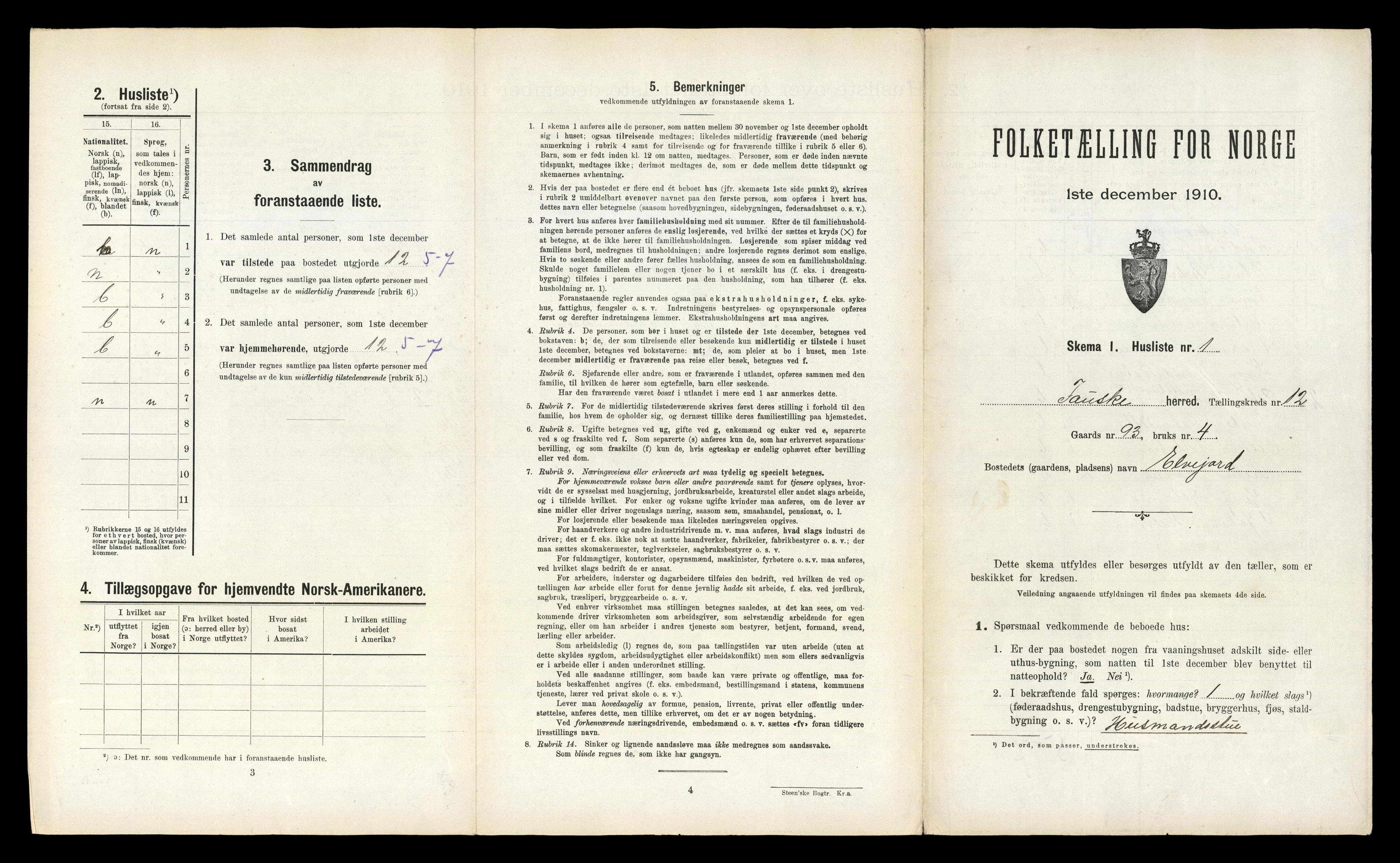 RA, 1910 census for Fauske, 1910, p. 608