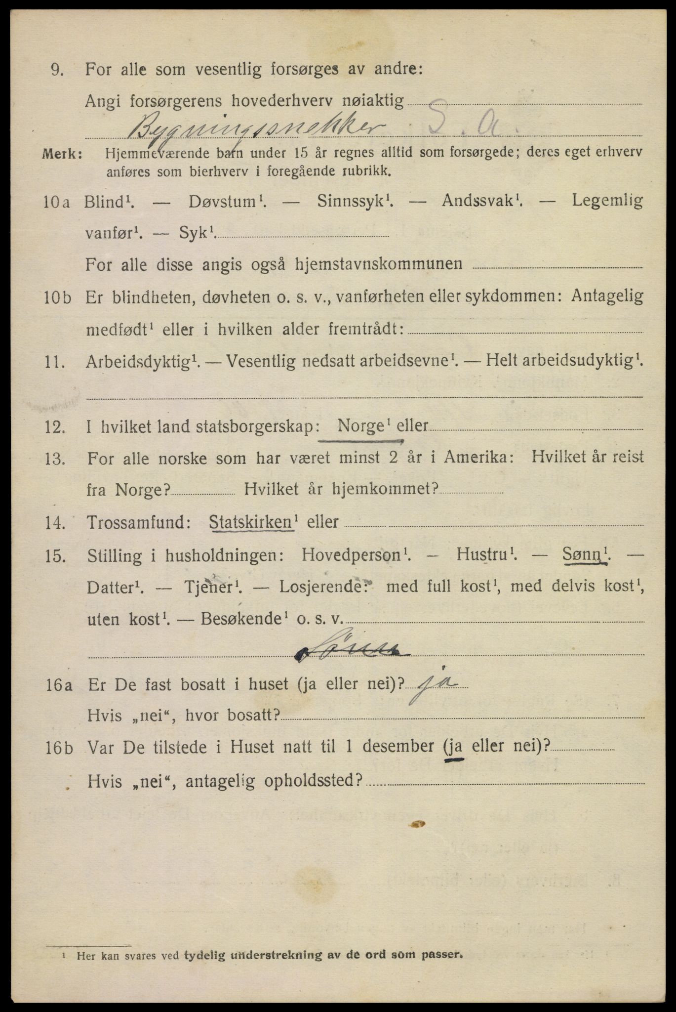 SAKO, 1920 census for Kragerø, 1920, p. 9712