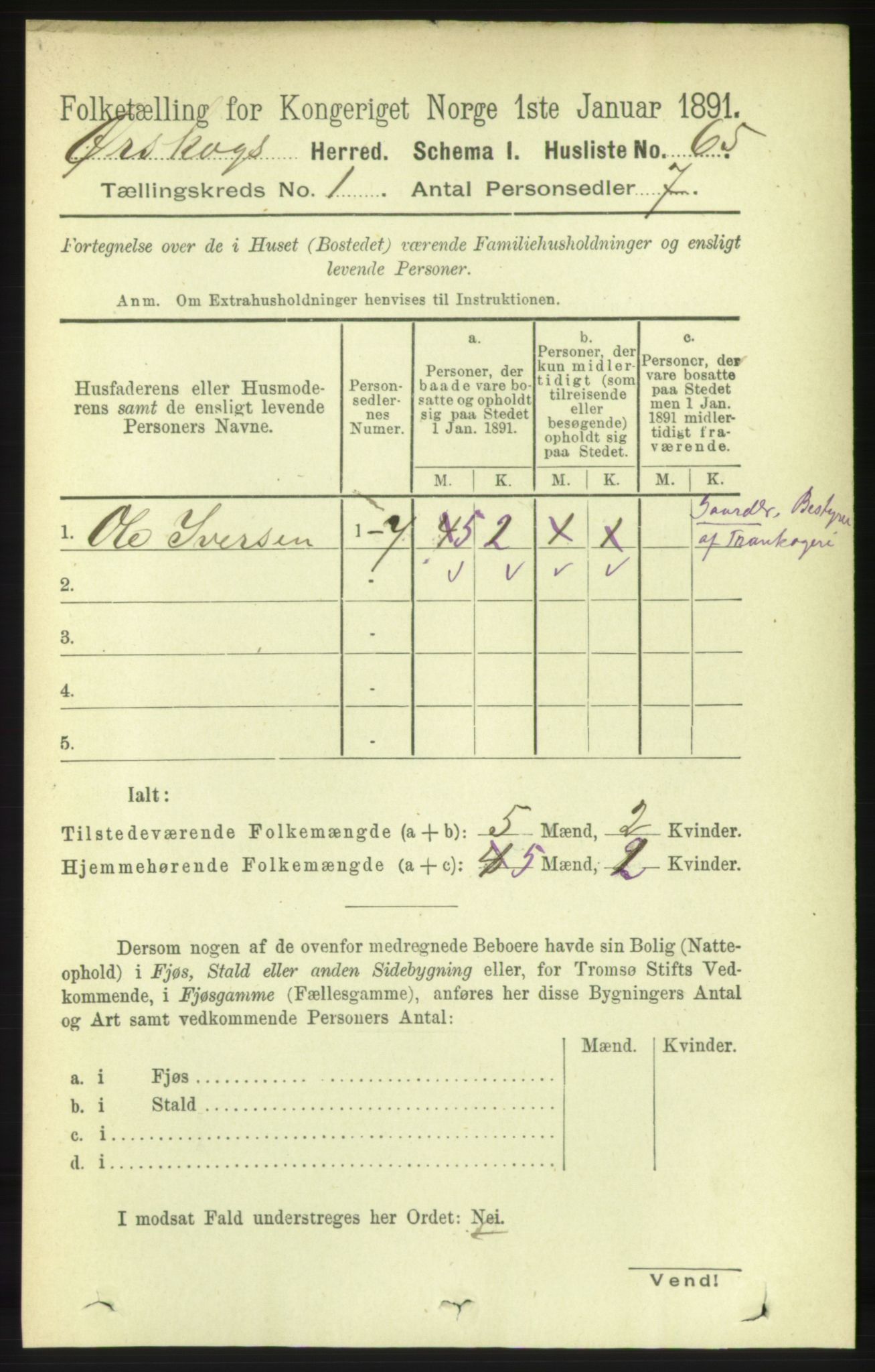 RA, 1891 census for 1527 Ørskog, 1891, p. 84