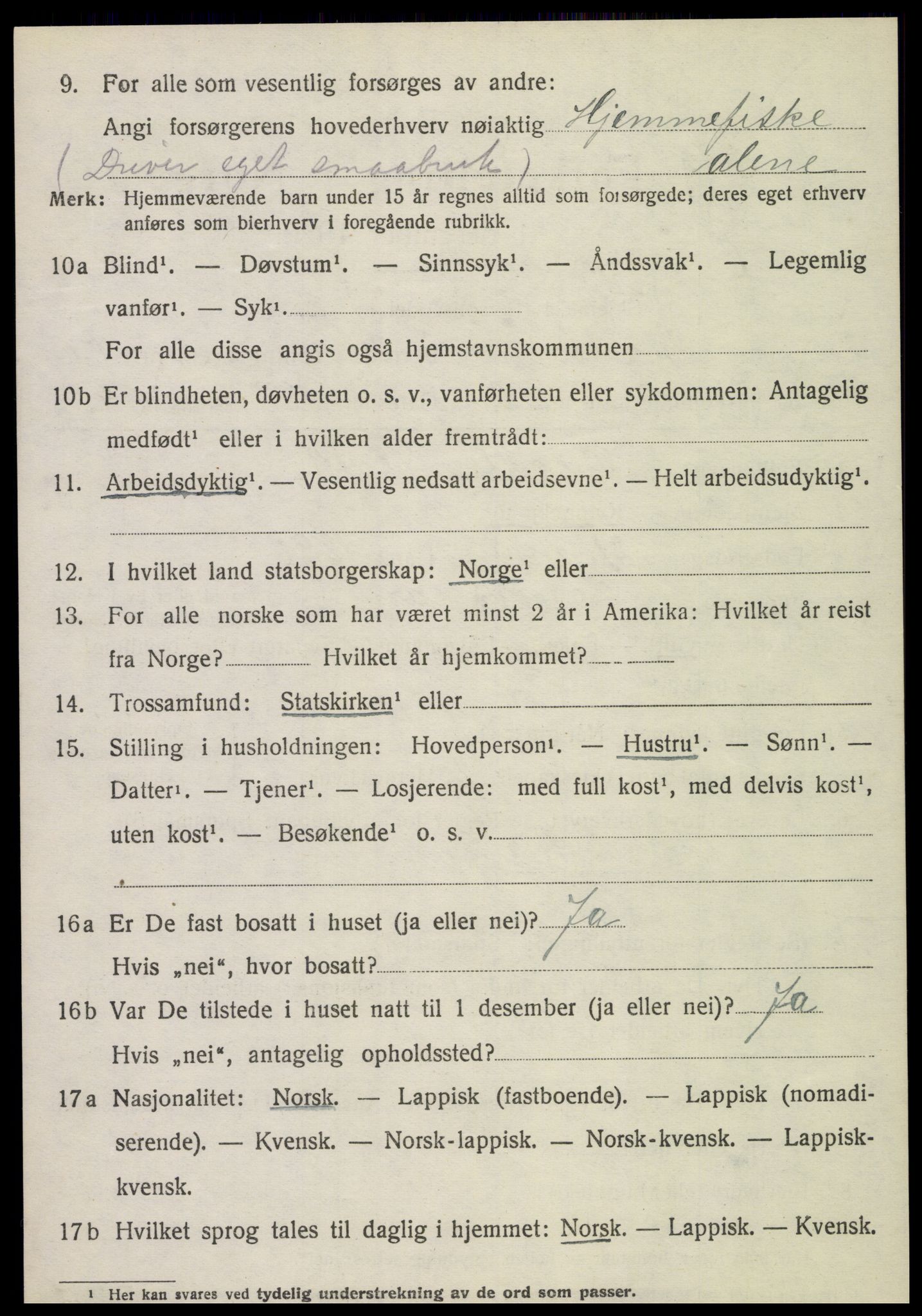 SAT, 1920 census for Sparbu, 1920, p. 1014