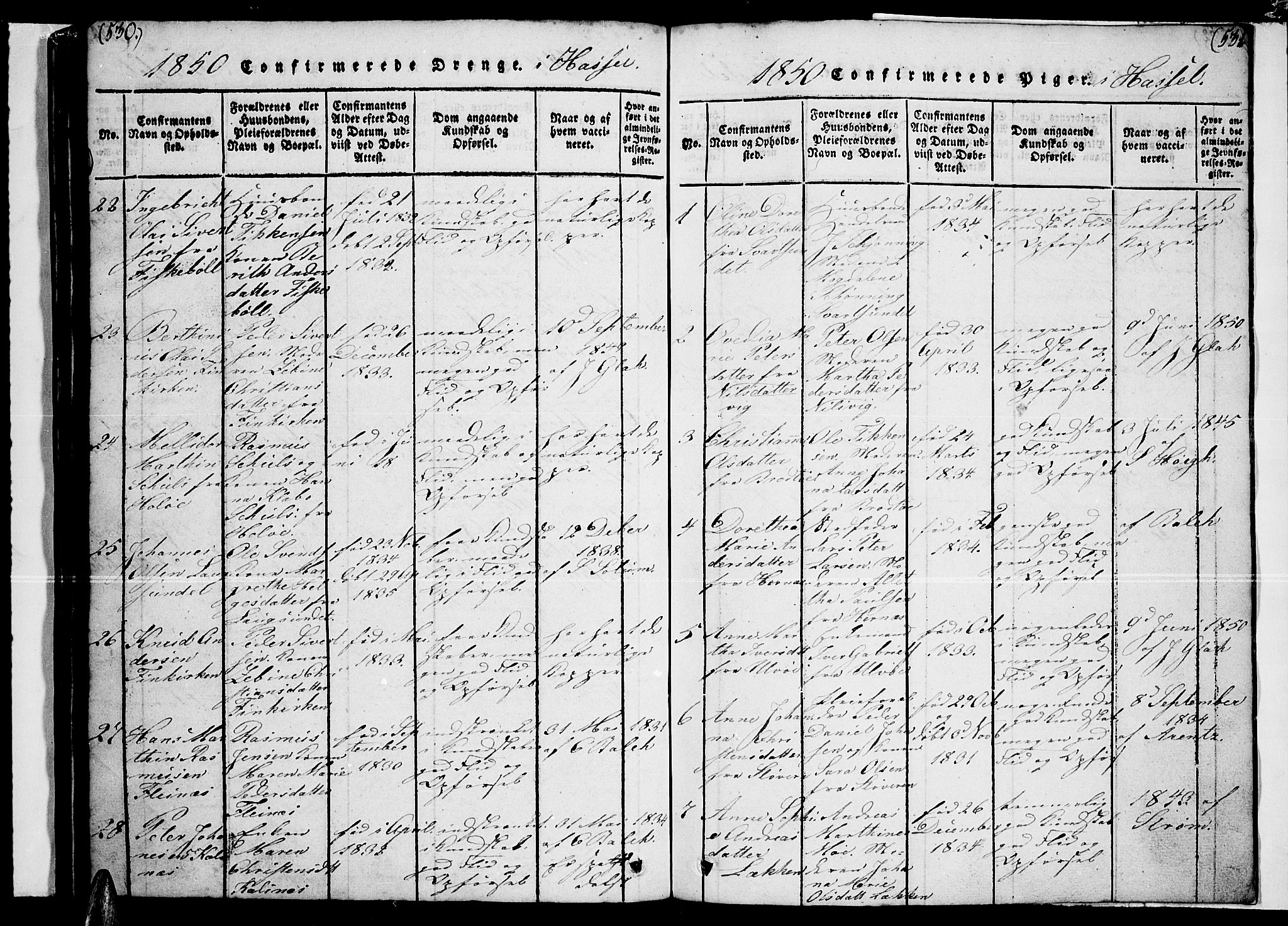 Ministerialprotokoller, klokkerbøker og fødselsregistre - Nordland, AV/SAT-A-1459/888/L1263: Parish register (copy) no. 888C02 /1, 1820-1850, p. 530-531