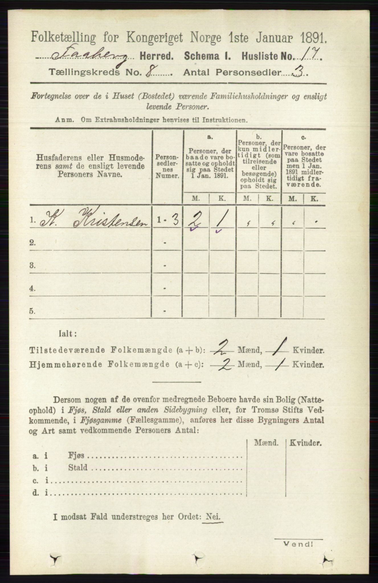 RA, 1891 census for 0524 Fåberg, 1891, p. 3338