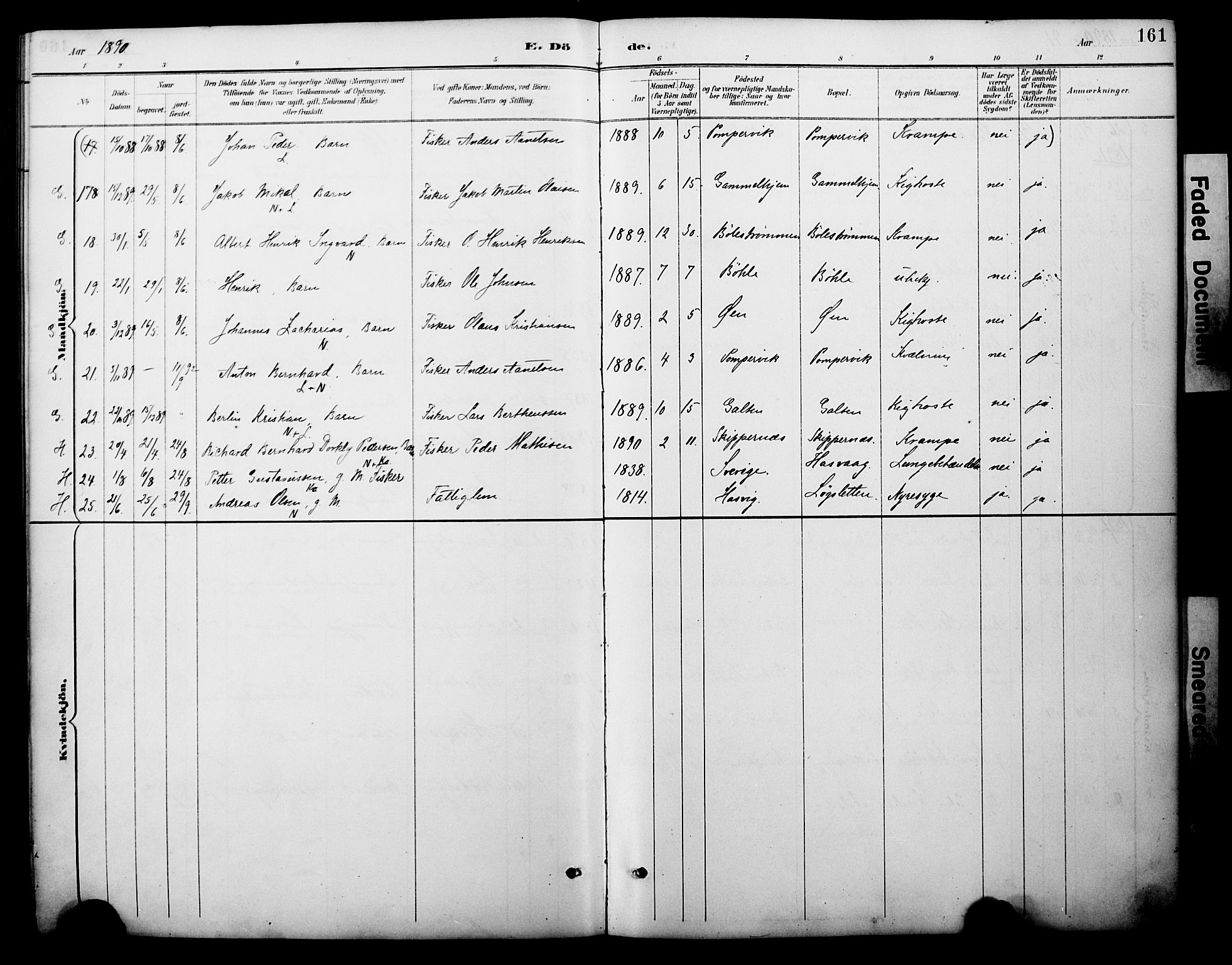 Loppa sokneprestkontor, SATØ/S-1339/H/Ha/L0008kirke: Parish register (official) no. 8, 1889-1907, p. 161